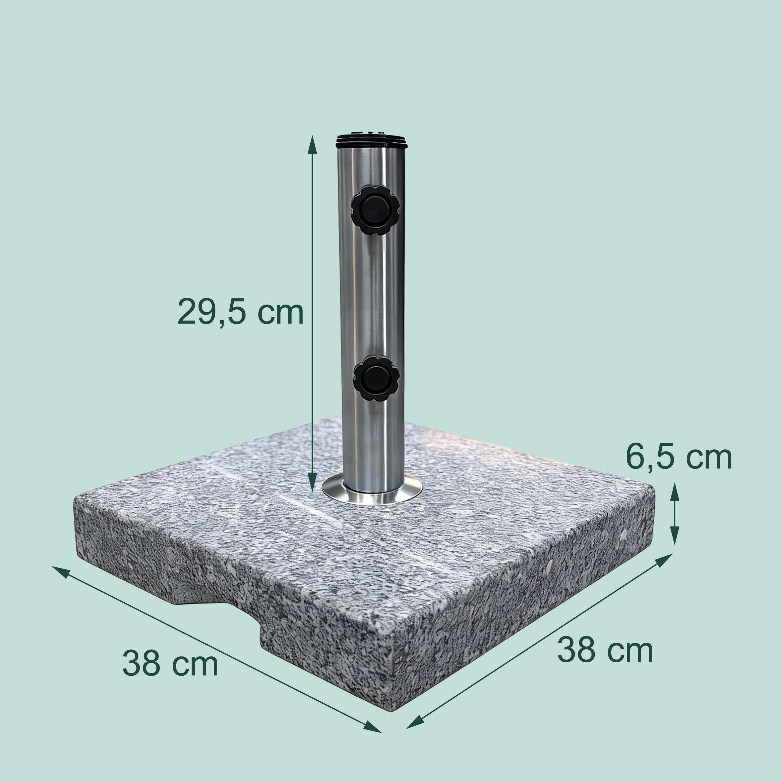 Relaxdays Pied de Parasol, 24 kg, carré, Gris