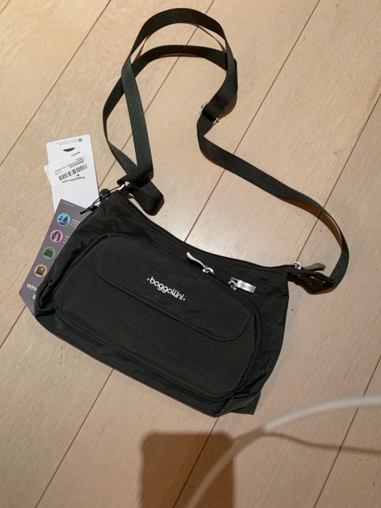 Baggallini Womens Comrade 3zip Crossbody Cross Body Handbag, Black