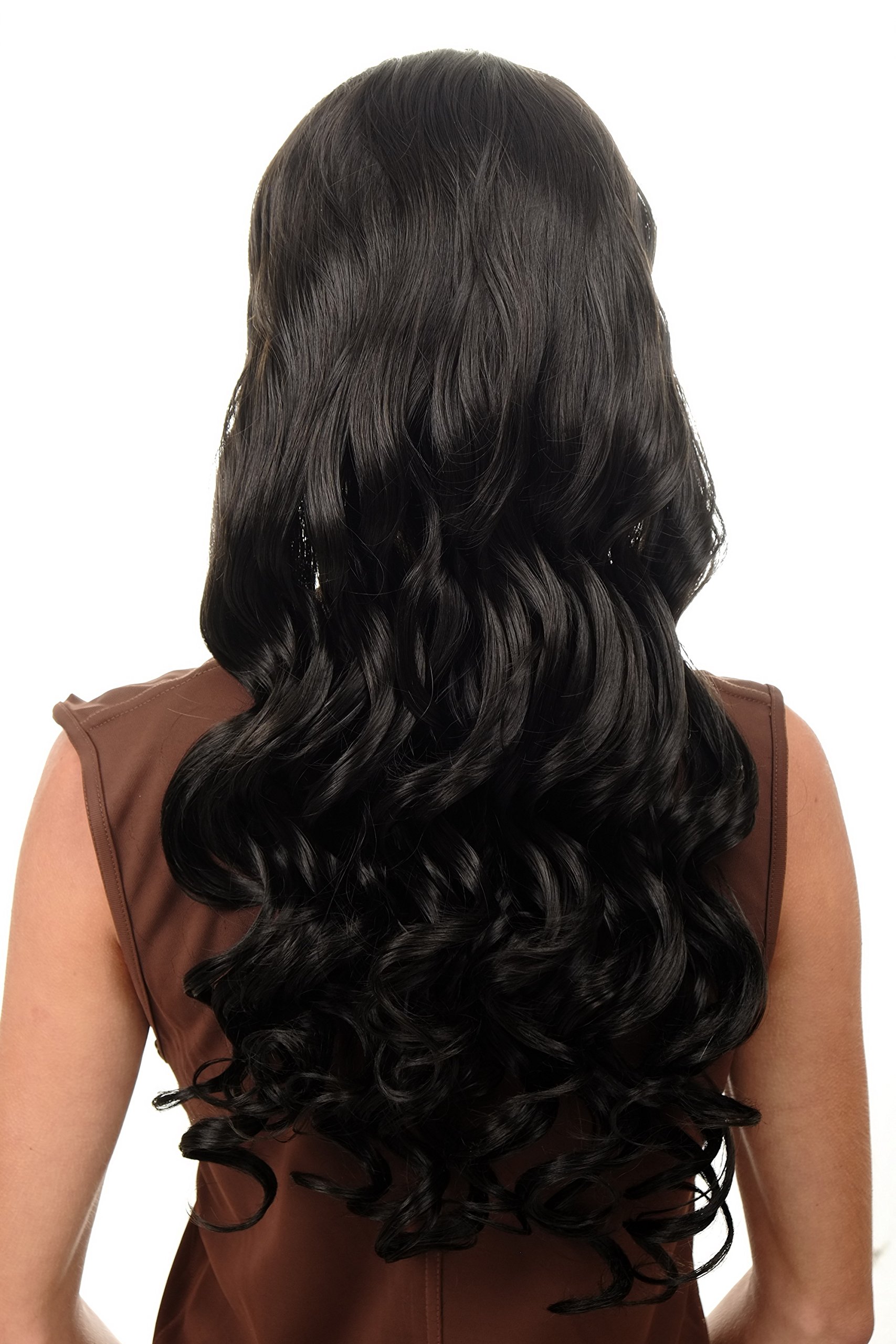 WIG ME UP - TYW60871H-2 Halfwig Hairpiece Extension with black hair hoop extremely long wavy slight curls medium black 27inch - Image 4