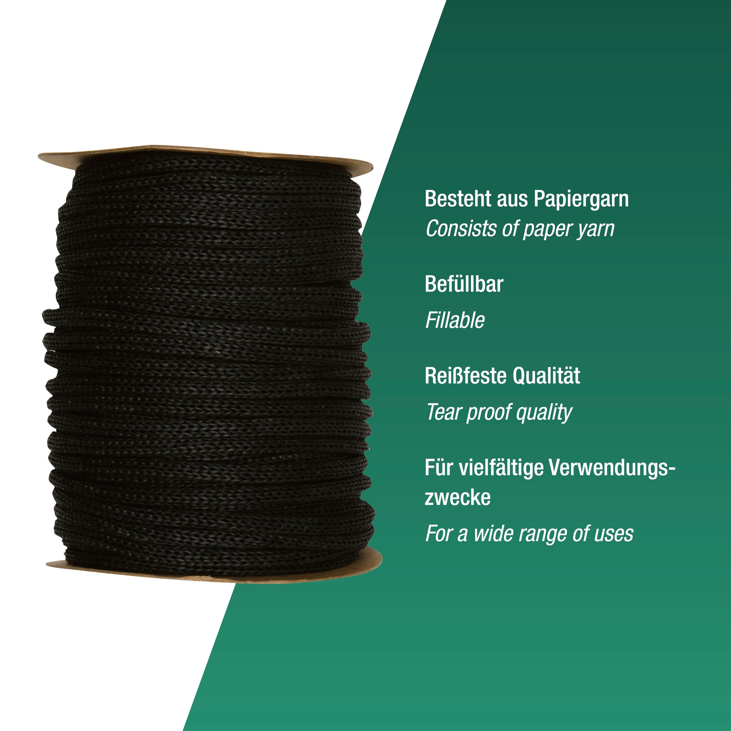 Halbach Seidenbänder Premium papieren gebreide slang, breedte: 4 mm, lengte: 30 m, slanggaren vulbaar en scheurvast, papiergaren voor naambordjes kinderkamer of om te knutselen, kleur: lichtgroen