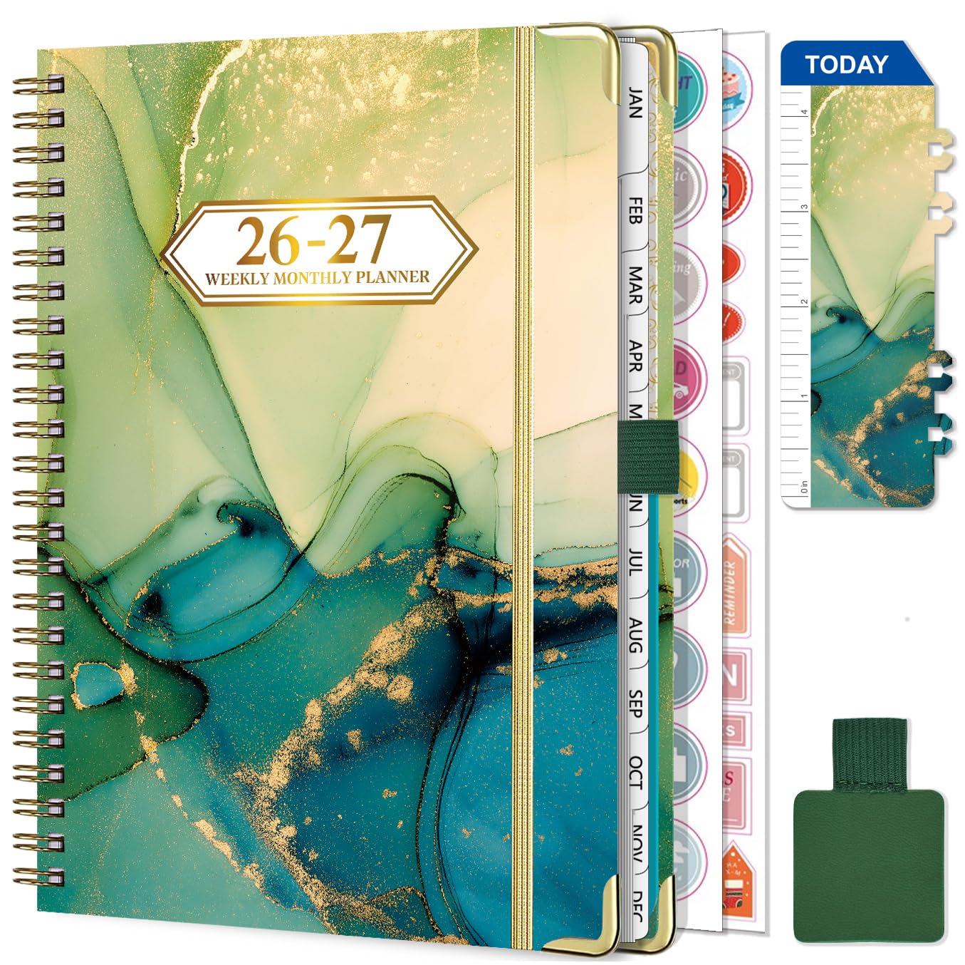 NEYSA Diary 2026 2027 Week to View - A5 Academic Diary July 2026 - June 2027 (12 Months) Planner with Self-adhesive pen loop, Ruler Bookmark & Stickers