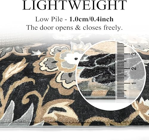 Miniatura 4 de Lahome Alfombras lavables vintage negras de 2 x 3 y 3 x 5