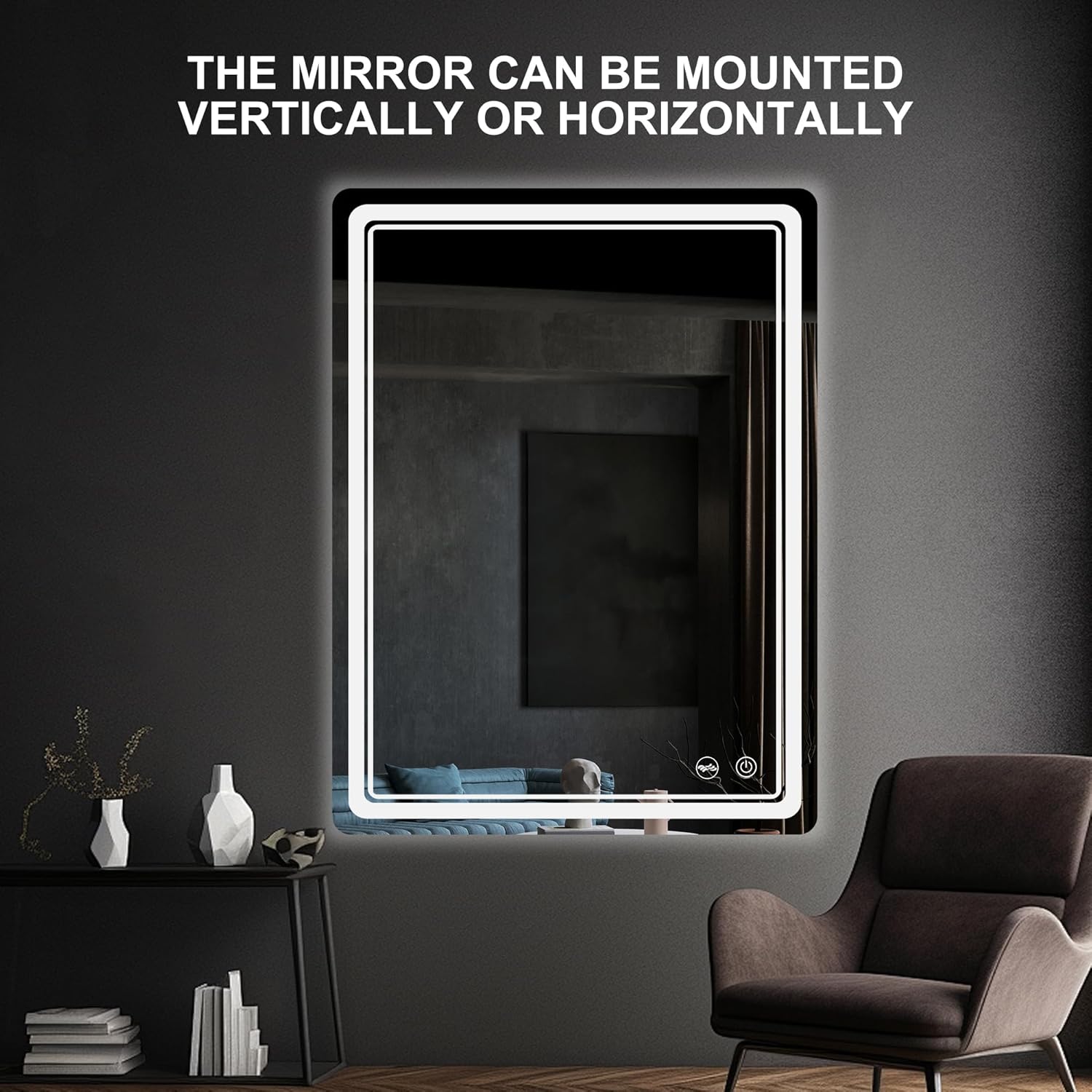 LED Bathroom Mirror with Lights, Anti-Fog, Dimmable, Lighted Bathroom Vanity Mirror for Wall, UL-Certified (32 x 24)