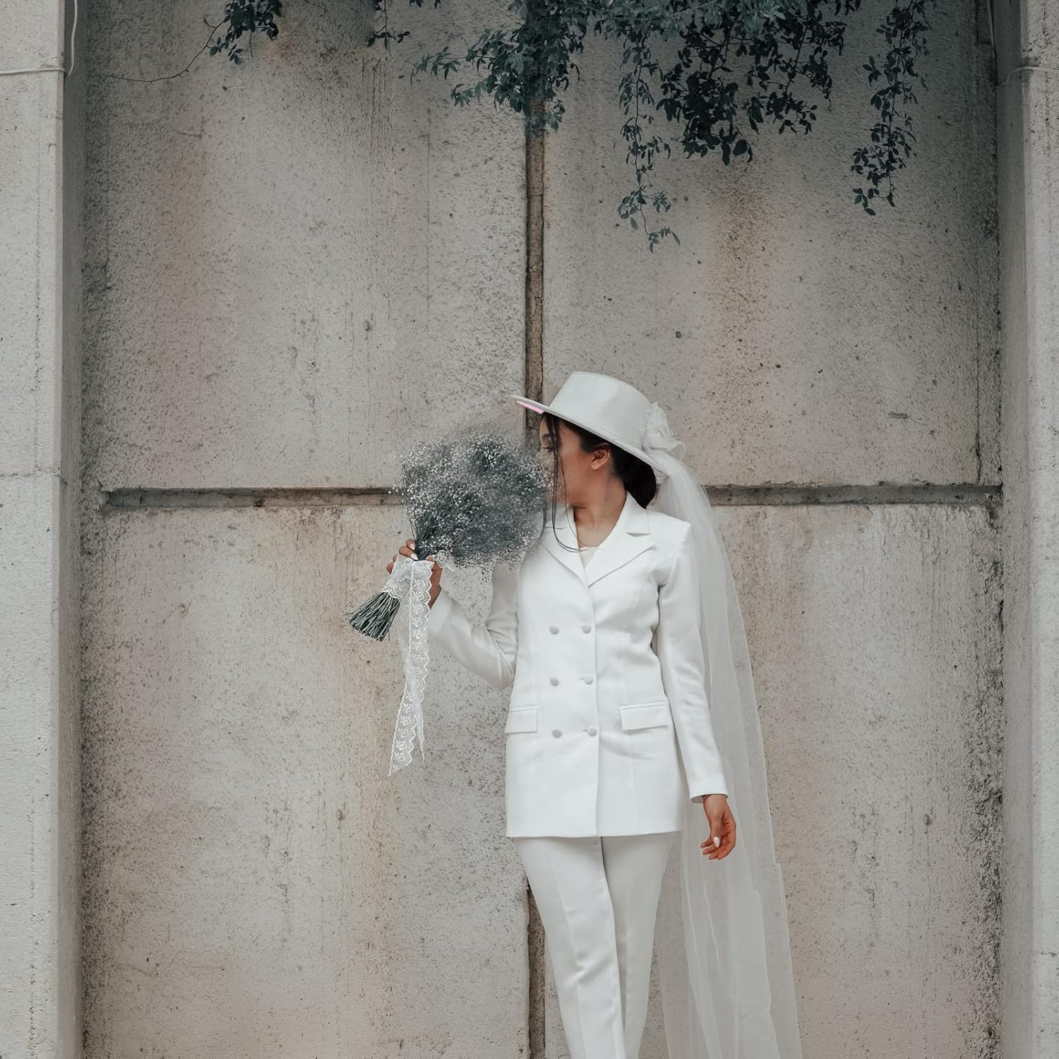 Wide Brim Fedora Felt Panama Hat with Belt Buckle