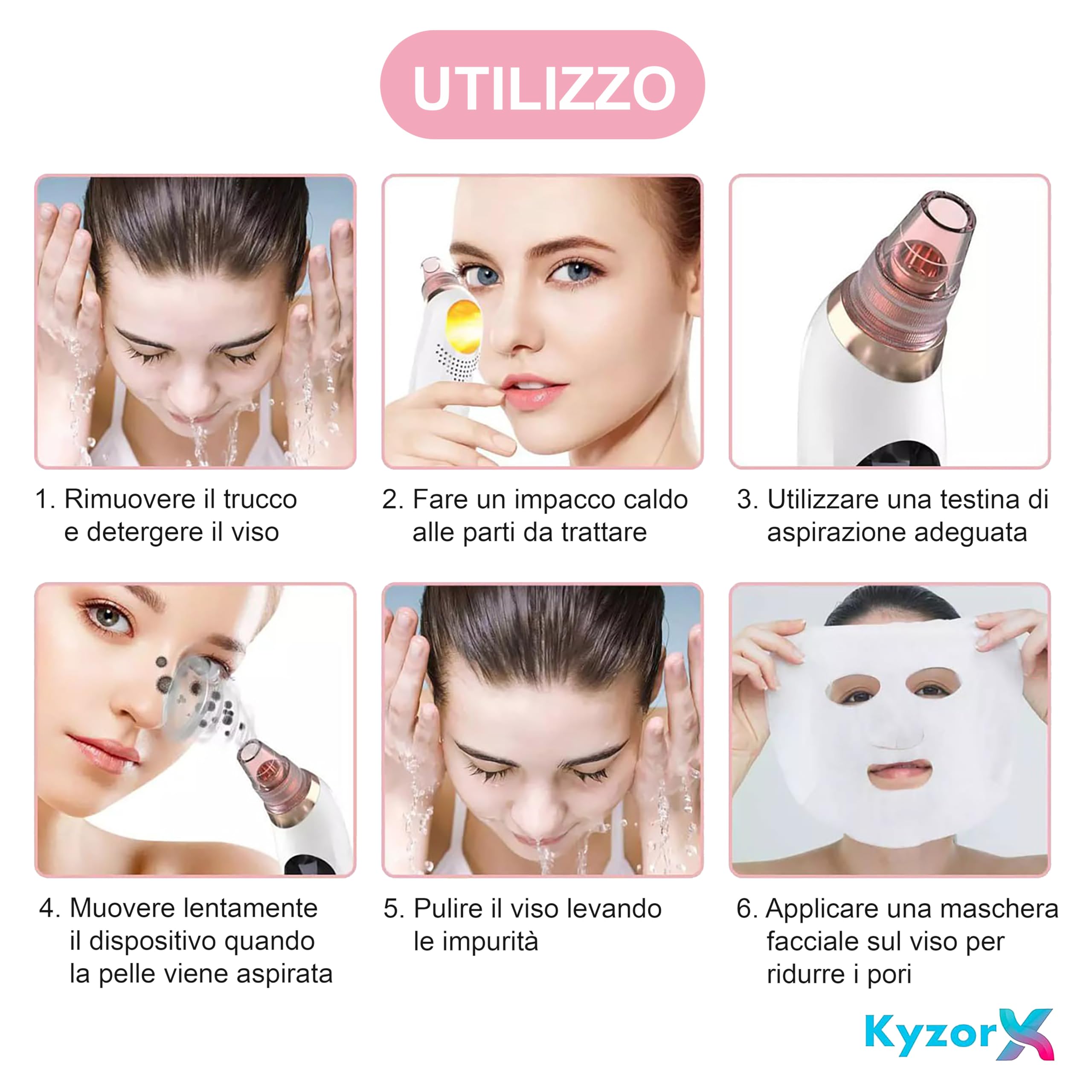 Aspiratore Punti Neri con Rullo di Giada Trattamento Professionale Pulizia Viso Rimozione Acne Set Skincare