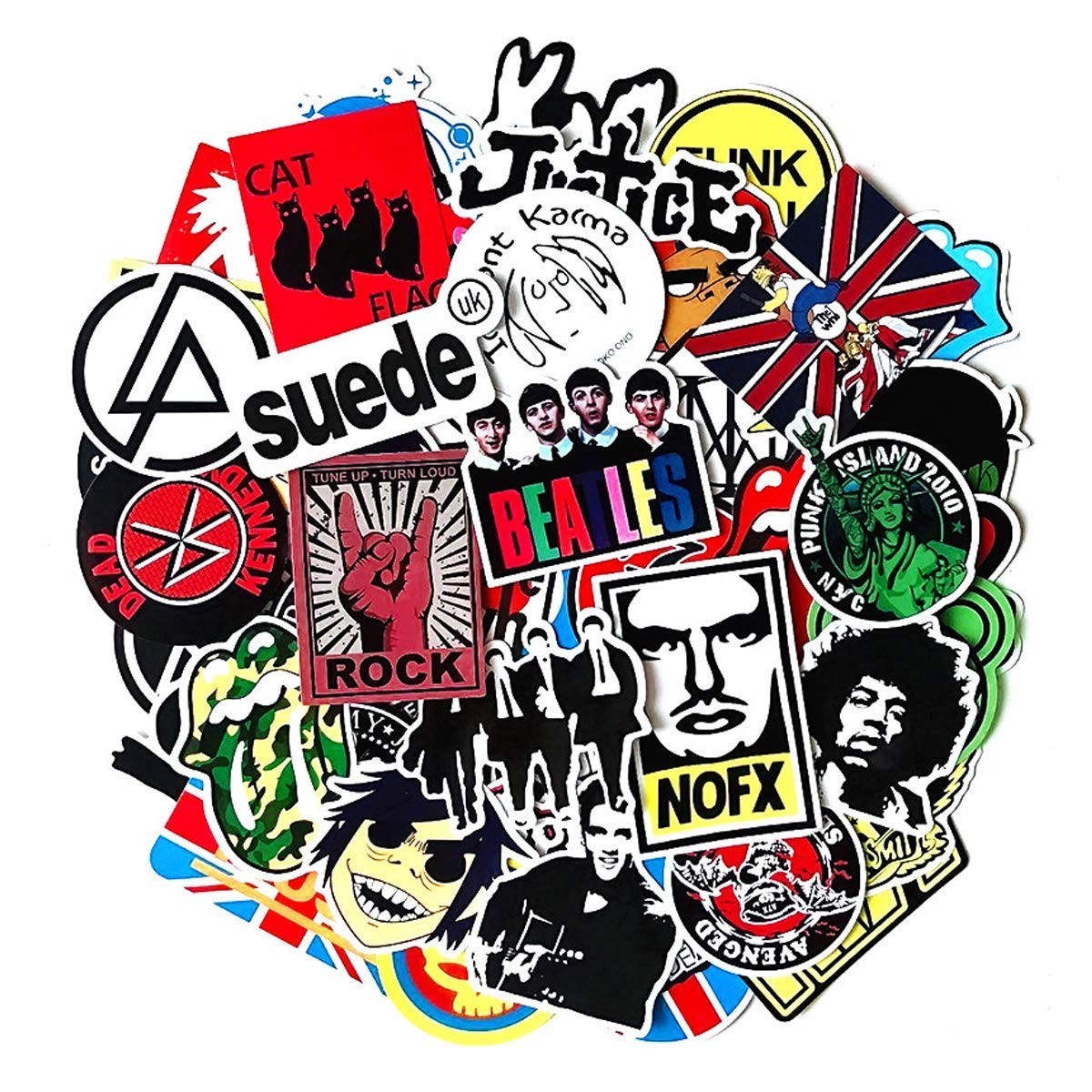 Buy 100PCS Rock and Roll Music Stickers Pack Vinyl Waterproof Stickers