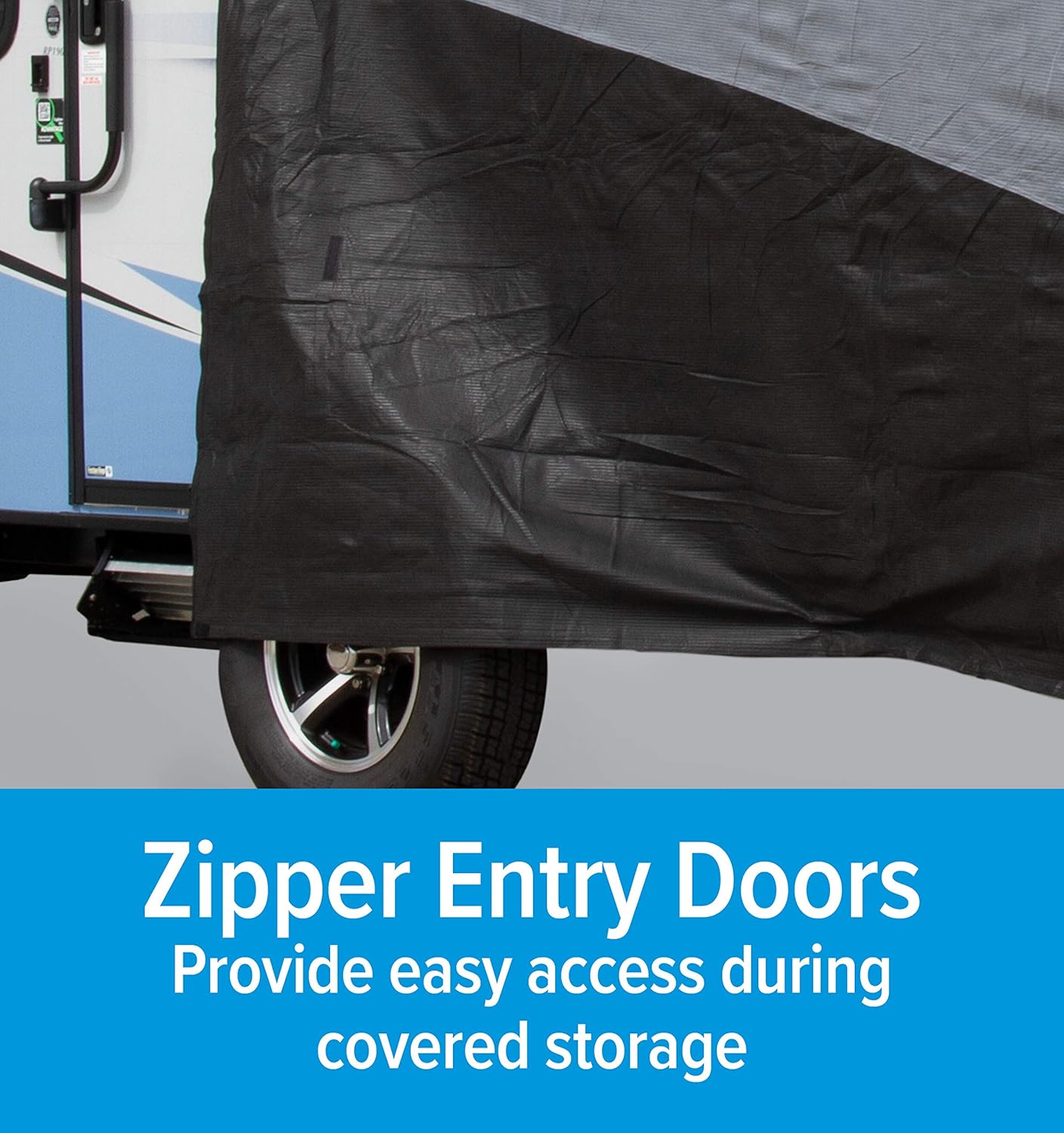 Camco ULTRAGuard Supreme RV Cover | Mini Travel Trailers Up to 16' 2" | Zipper Entry Doors & Covered Air Vents | Polypropylene & Dupont Tyvek | Storage Bag for RV Storage and Organization (56171)