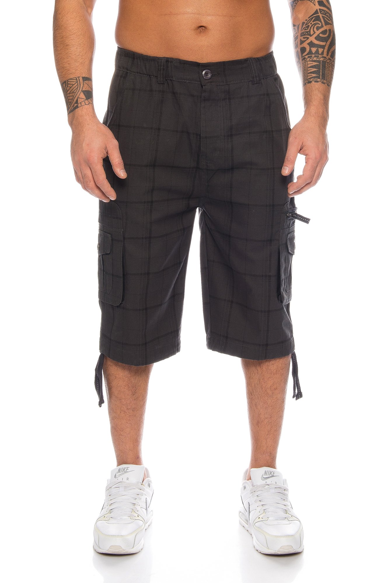 Kendindza Short Homme Pantacourt Bermuda Cargo Loisir Shorts d'été M-4XL