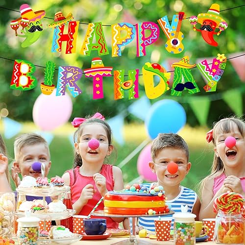 Miniatura 4 de Whaline 2 banderines mexicanos de feliz cumpleaños, guirnalda de banderines de cumpleaños con temática del Cinco de Mayo, pancarta de papel para