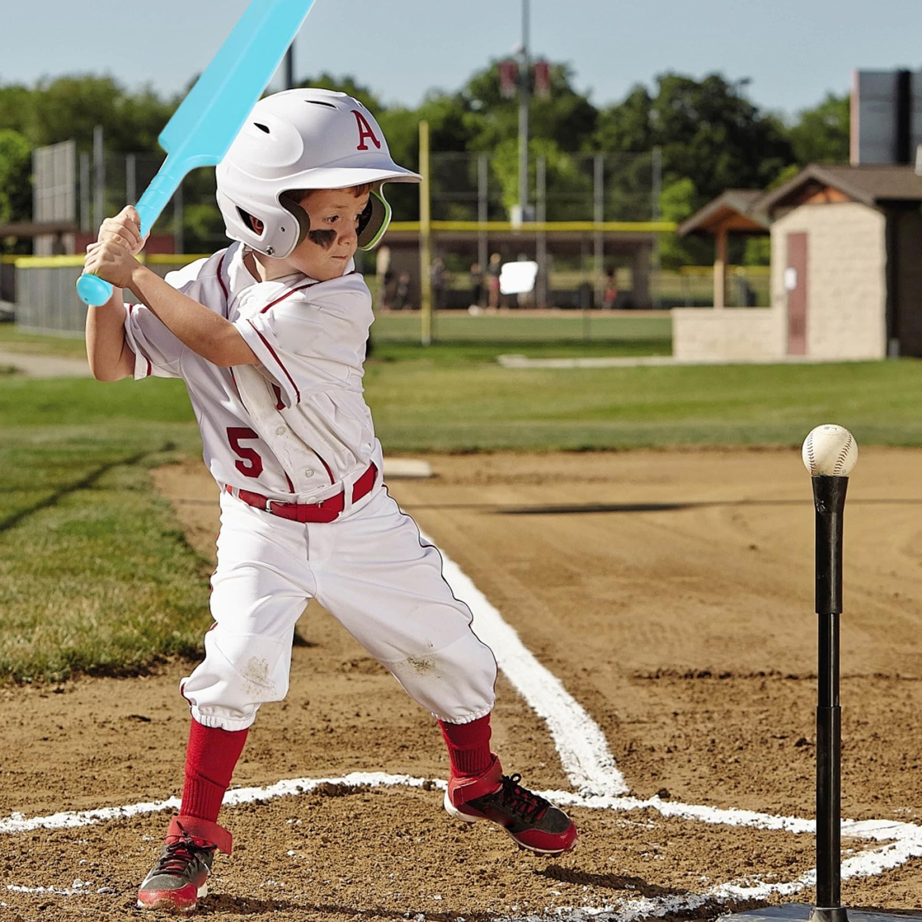 Ensemble de Cricket pour Enfants, kit de Cricket avec Batte ABS, souches, 2 balles, Jeu d'interaction Parent-Enfant pour Jardin, Plage, Maison, équipement pour en
