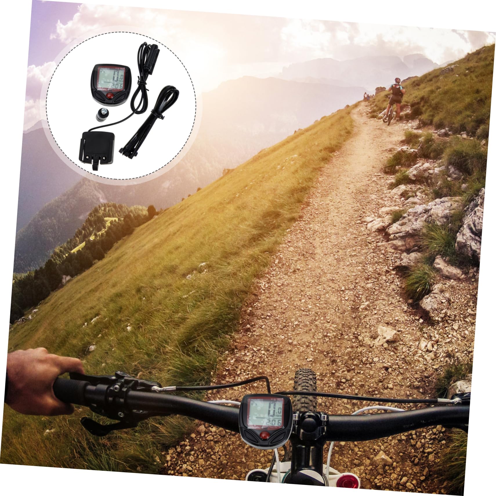 Kisangel 1 Set Portable Bike Speedometer with Backlight LCD Display Rainproof Odometer for Road Mountain Biking Easy Installation Cycling Accessory for Performance Monitoring