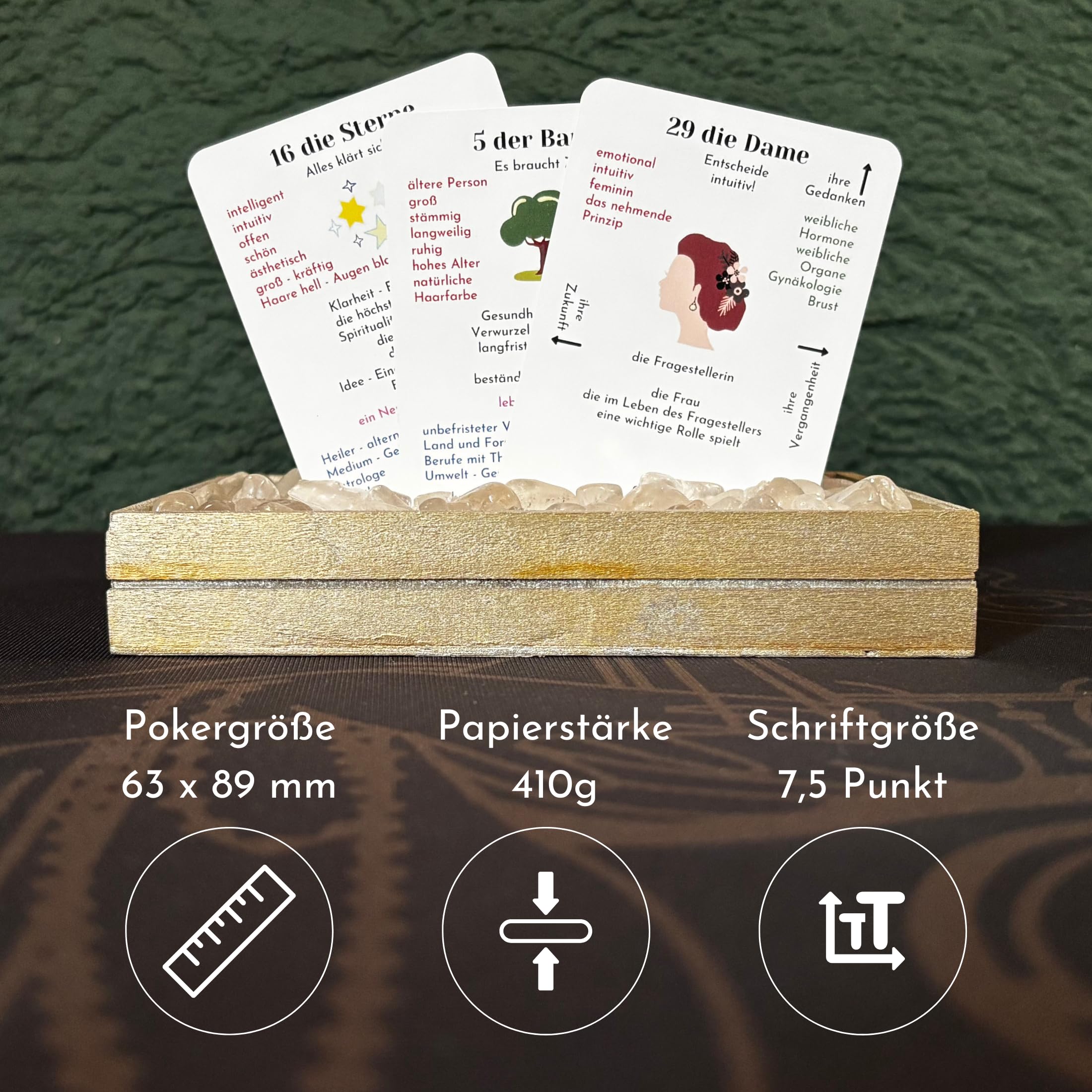 Lenormand Lernkartenset 9x4 für Anfänger und Fortgeschrittene | Grand Tableau Lenormanddeck, Legeschablone als Tuch, Booklet, Kartenlegen lernen