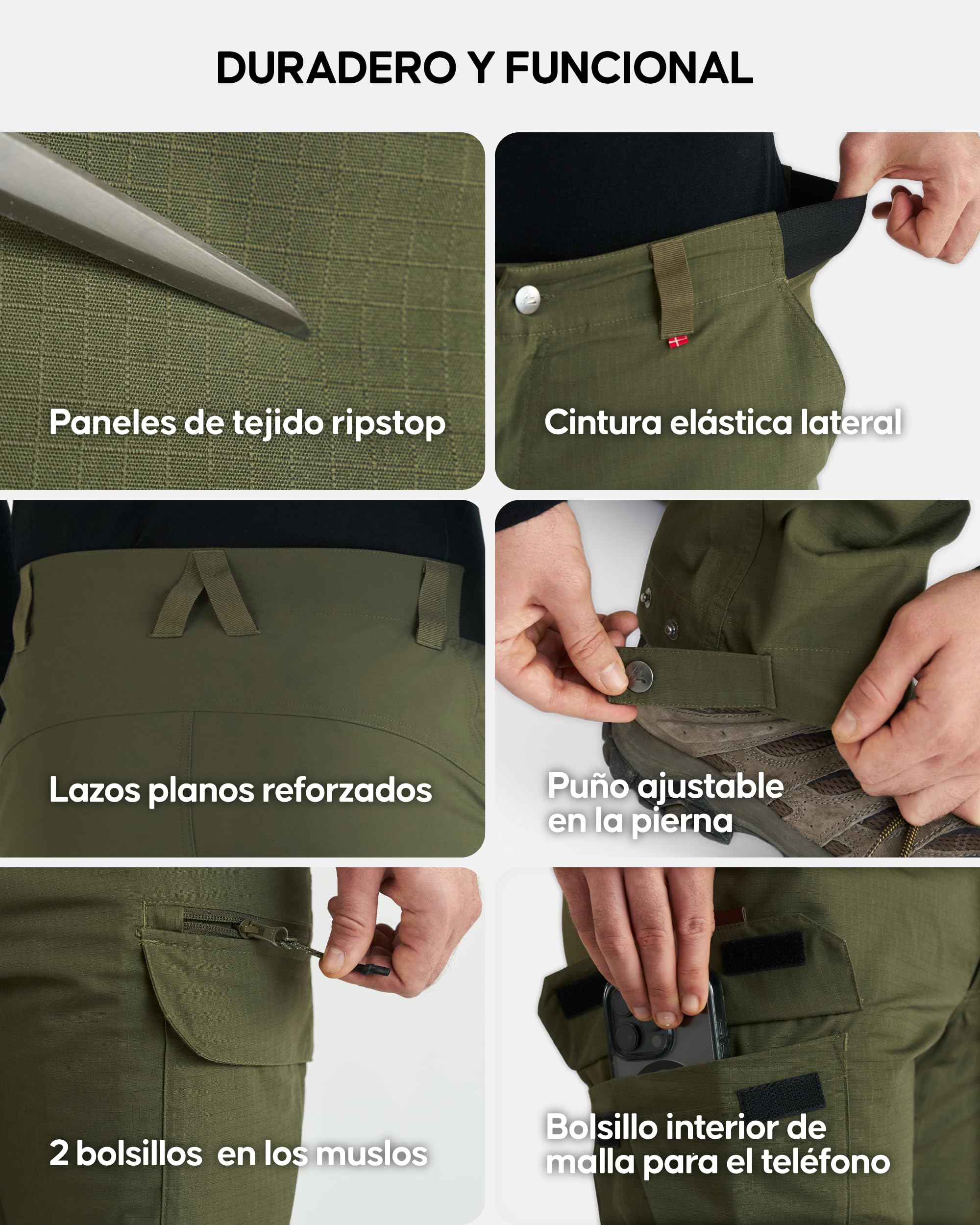 DANISH ENDURANCE Pantalones Trekking Hombre, Pantalones Impermeables de Trabajo, Termicos, para Senderismo, Esquì, Snowboard, Ajuste Regular — view 3