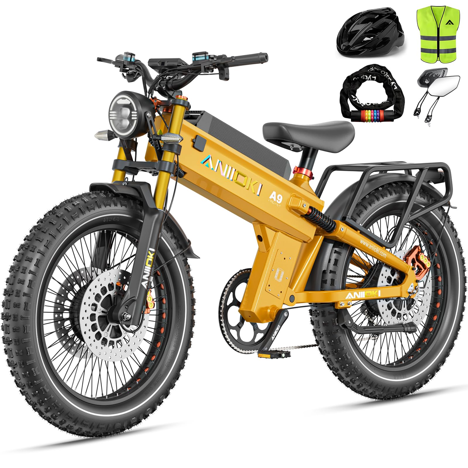 ANIIOKI A9 PRO MAX 6000W Dual Motor Electric Bike for Adults｜60V 70/80Ah High-Capacity Battery｜45MPH Long Range Electric Bike｜Premium Adult Ebikes with Powerful Performance