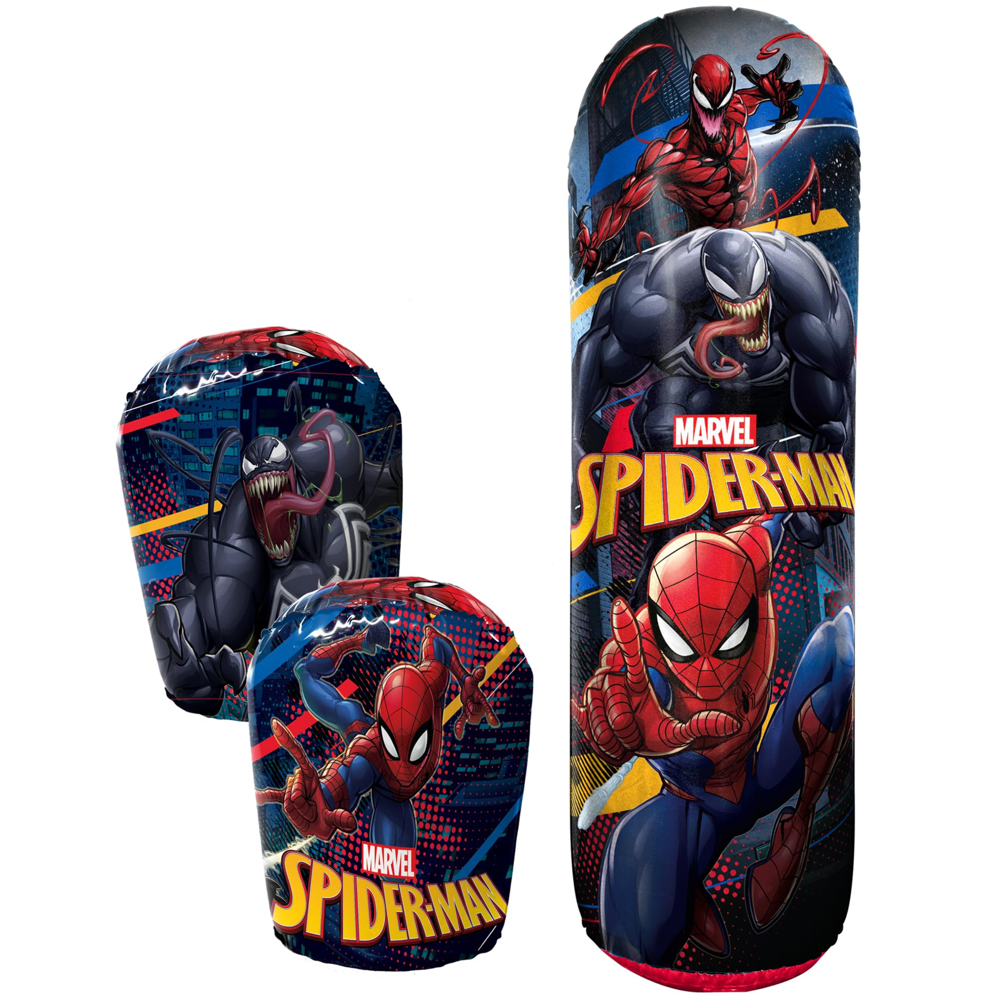Hedstrom Spiderman Bop Bag Inflatable Punching Bag & Gloves Set, 36 Inch, (56-82274)