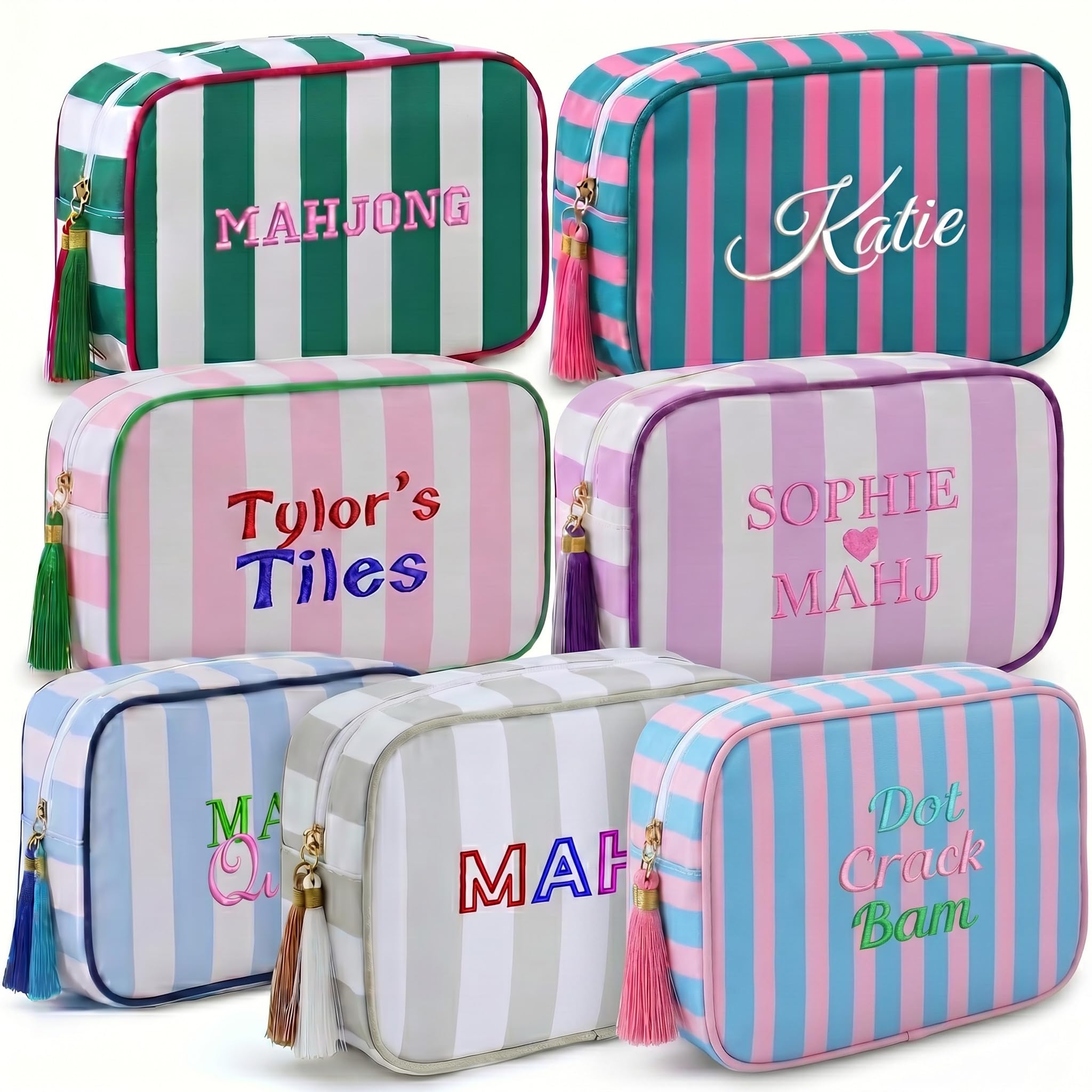 Amazon.com: Personalized Mahjong Tile Bag with Embroidered Name