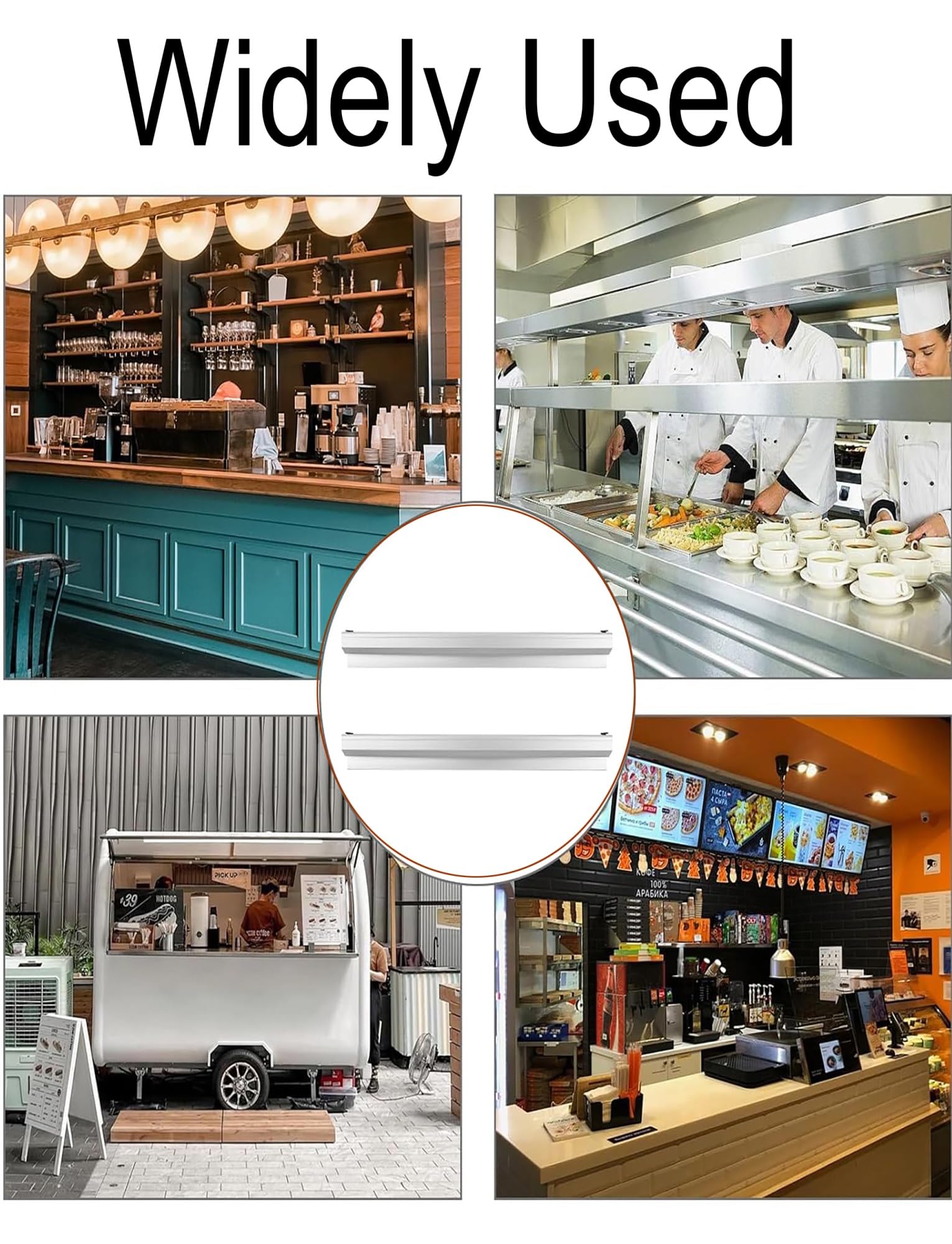 Soporte for sujetar recibos, estante deslizante for cheques, riel de exhibición de aluminio y soporte for recibos de acero inoxidable, soporte for billetes con pinchos for restaurantes, cafeterías, co