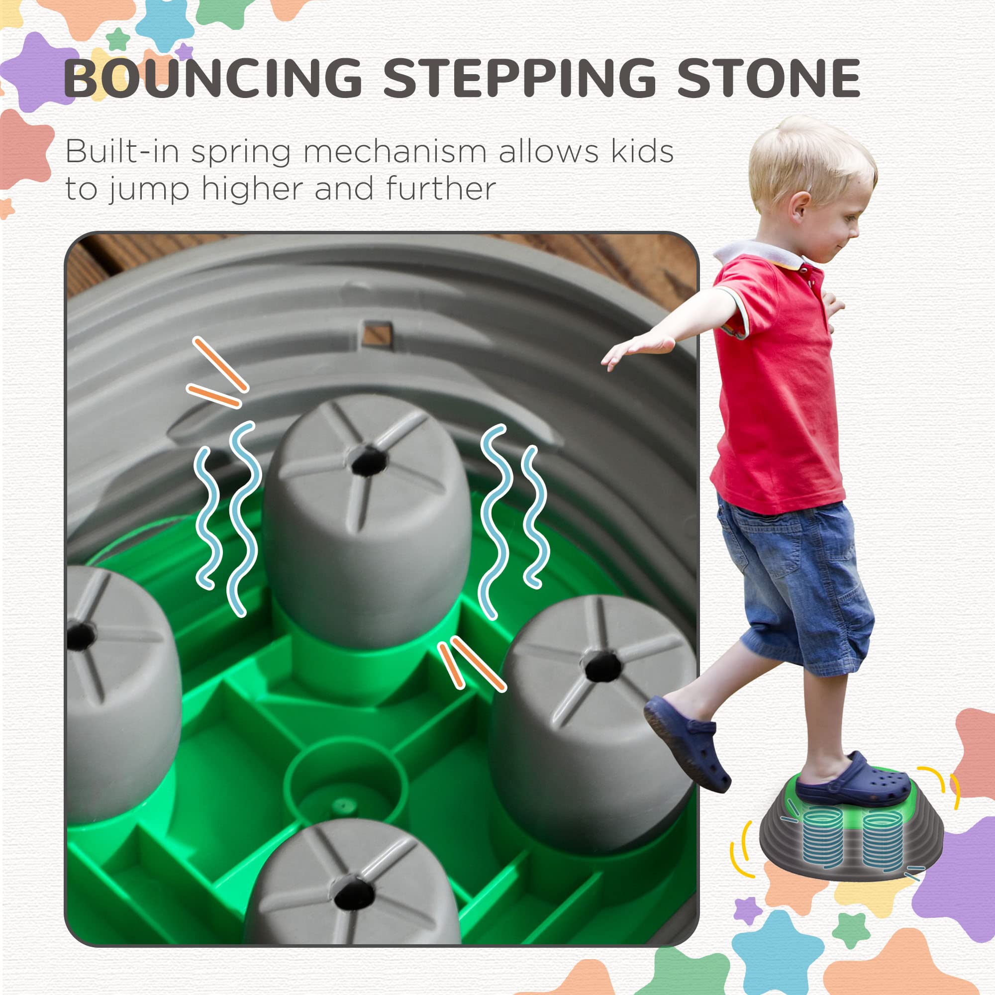 ZONEKIZ Stepping Stones Kids Balance River Stones 5 PCs