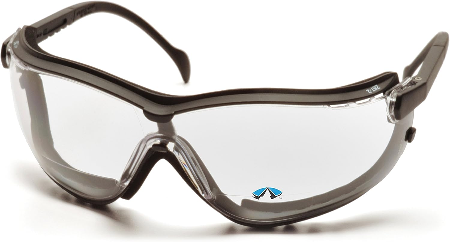 Review Discount Pyramex V2G Readers Safety Glasses with Adjustable Strap and Magnifying Reader's Lens