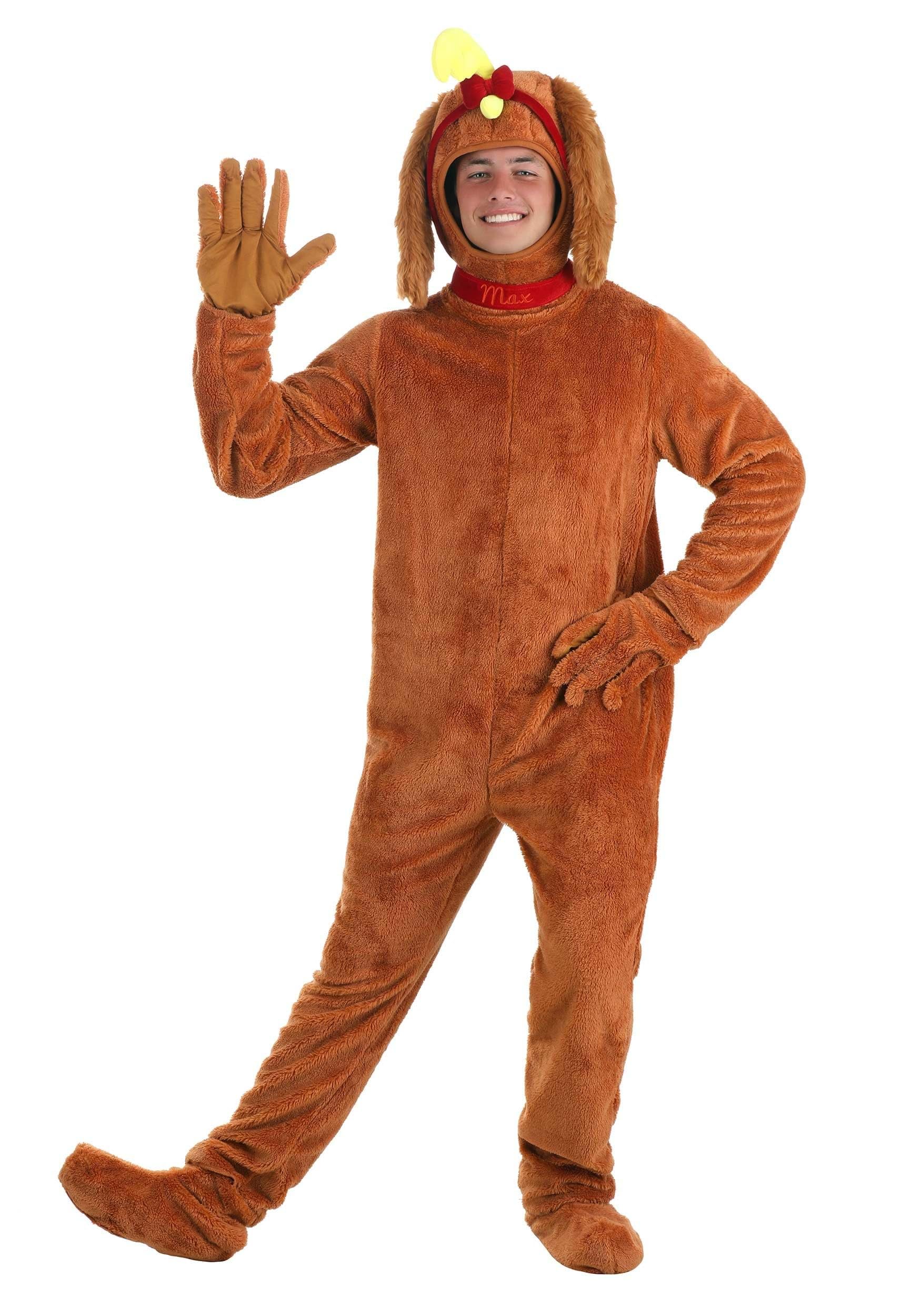 Dr. Seuss The Grinch Adult Max Costume - Faux Fur Jumpsuit, Hood & Gloves