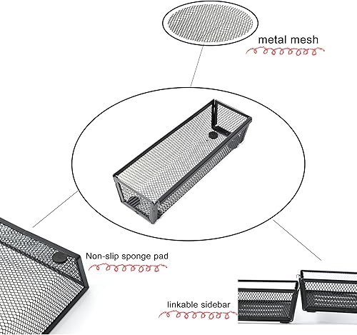 Vista 47 de ihomecooker Paquete de 5 organizadores de cajones de plástico transparente, bandeja organizadora de cubiertos, utensilios de cocina, organizadores