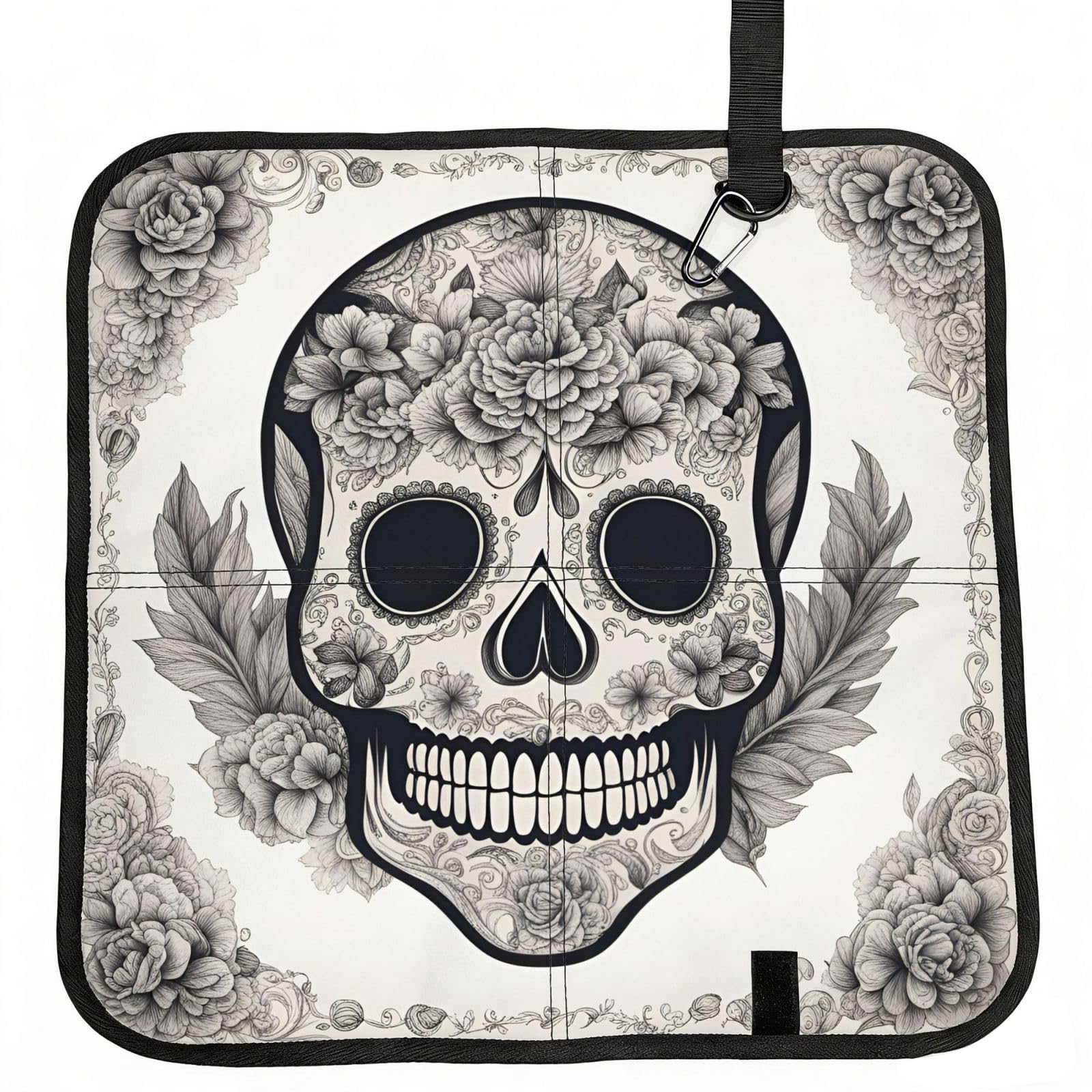 AYYQWE Mexican Skull Print Foldable Seat Cushion Portable Chair Pad Office Commuting Picnic Camping Outdoor