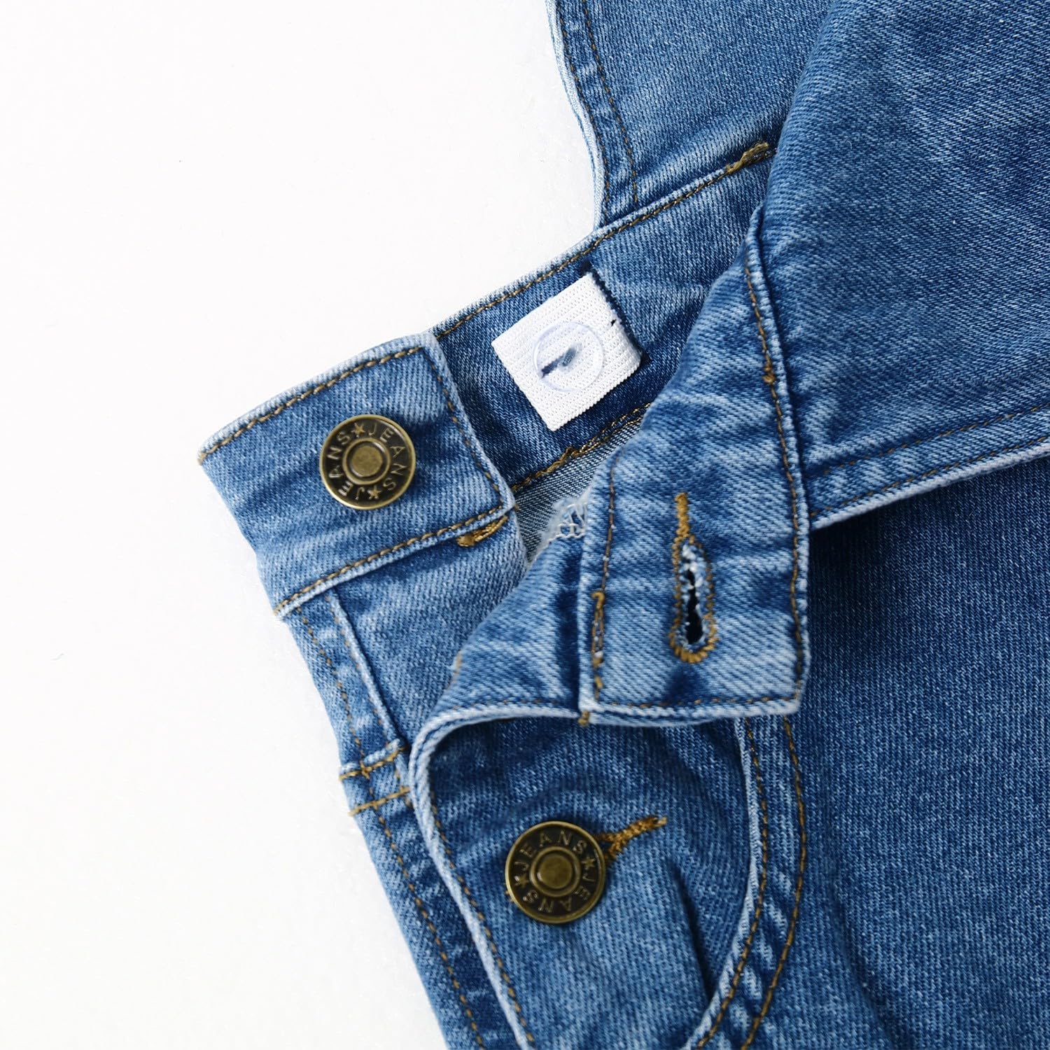 KIDSCOOL Girls Denim Overalls Ripped Bib Jeans Adjustable Straps Pockets