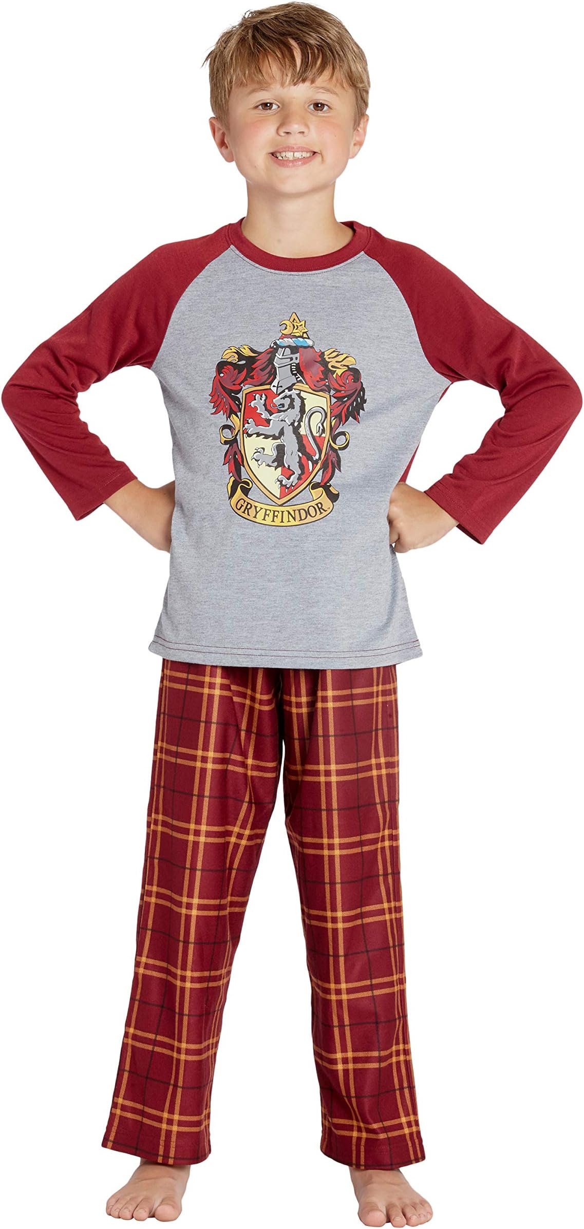 - Pajamas Little And Big Boys' Raglan Shirt And Pants Sleepwear Set- (Gryffindor, Large, 10/12)