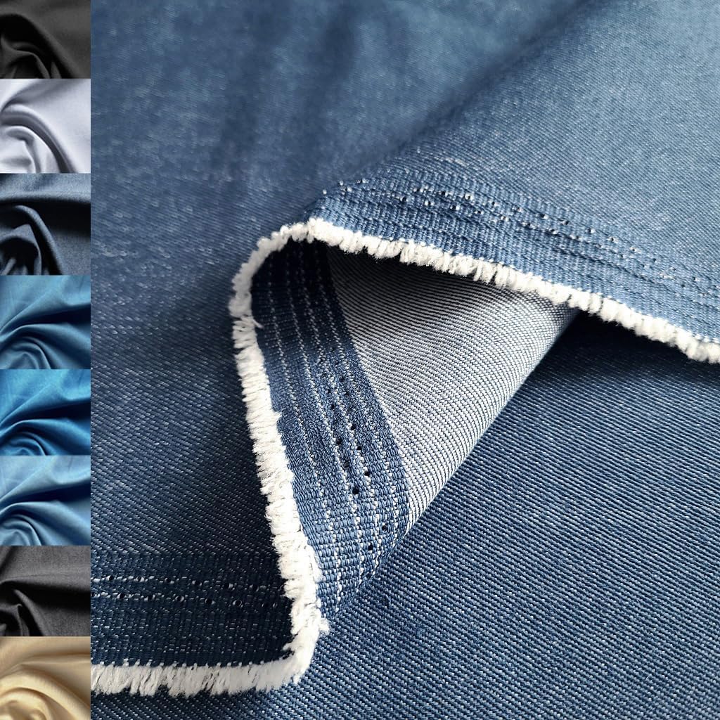 3-Yards 8 oz Navy Blue Denim Fabric for Sewing, Crafting|Stylish Denim Fabric by The Yard |Jean Material| Denim Material