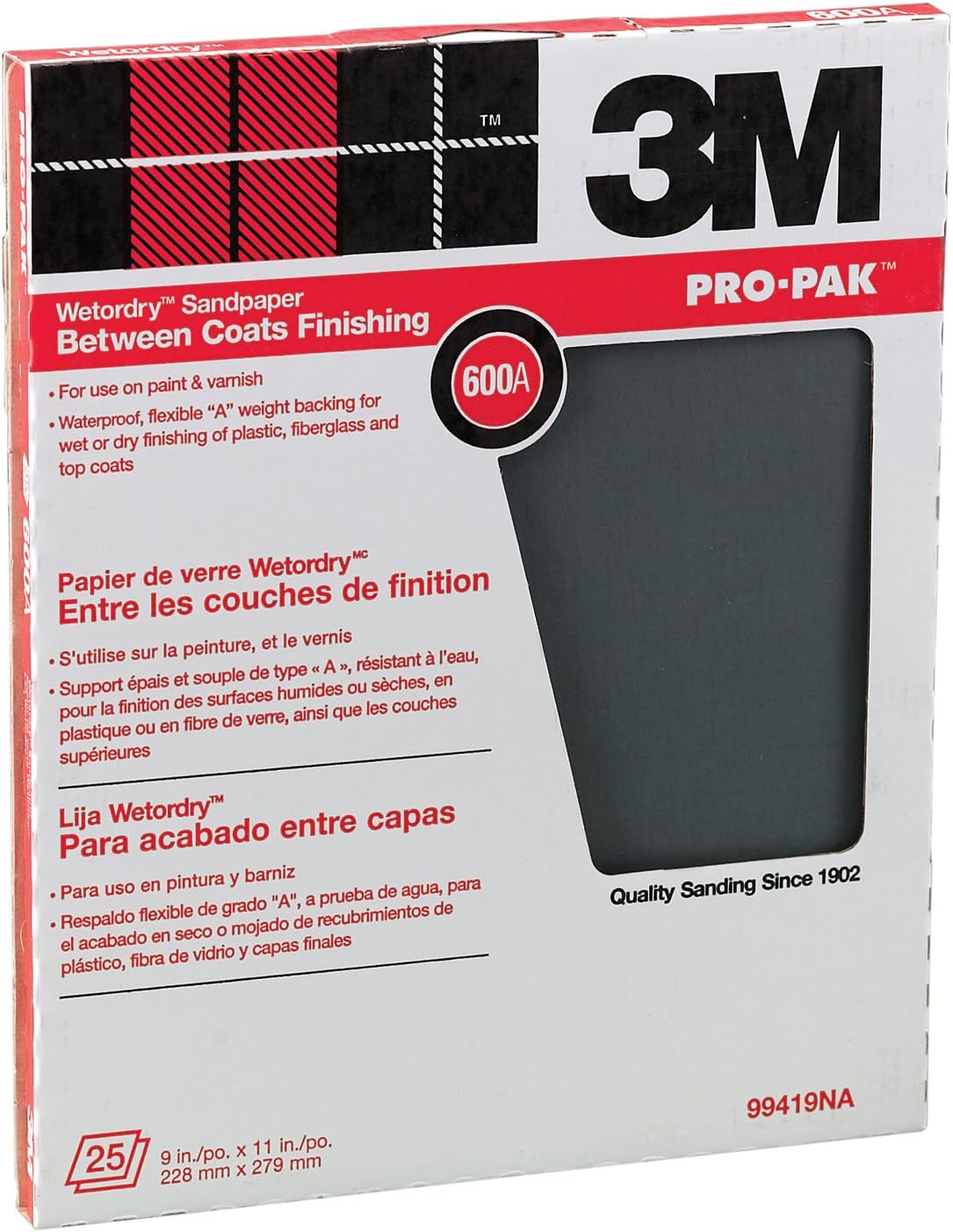 600A Grit Between Finish Coats Sanding Sheets [Set of 25] Sandpaper