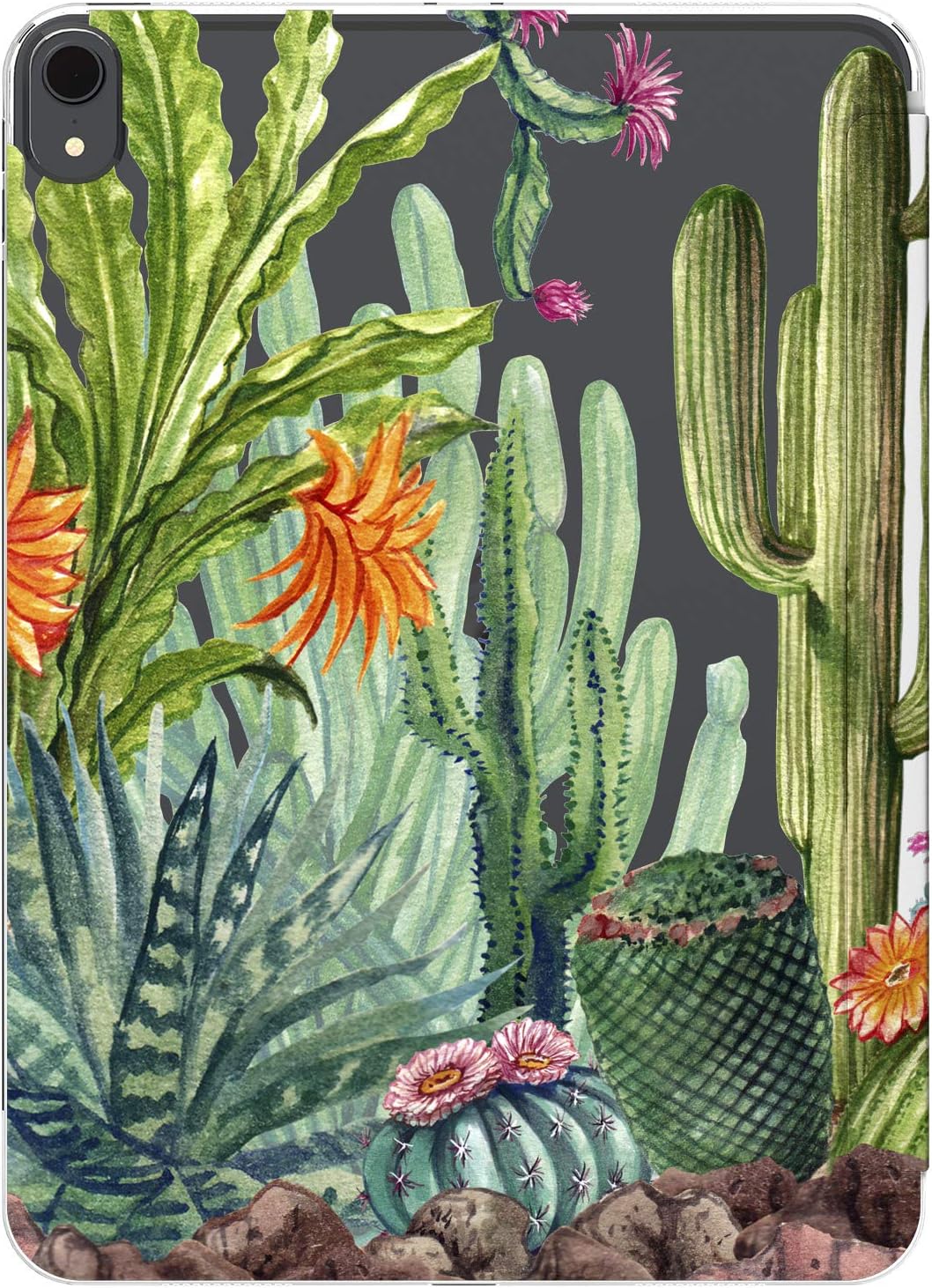 Case for iPad Pro 13 M4 Air M2 11 2024 4th 10.9 2022 10.2 12.9 10.5 9.7 Mini 6 5 4 3 2 1 Tropical Flowering Exotic Stand Closure Watercolor Green Cactus Magnetic Leaves Design Print