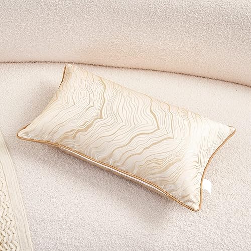 Miniatura 9 de Funda de cojín Avigers cuadrada, de 45x45cm, diseño con bordado a rayas abstractas doradas, funda de cojín decorativa, moderna de lujo, para sofá,