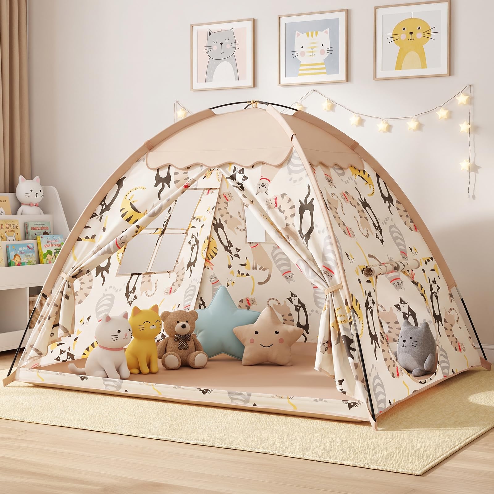 AFUNX Cat Play Tent for Kids,Fits 2–3 Children,Breathable Indoor Playhouse