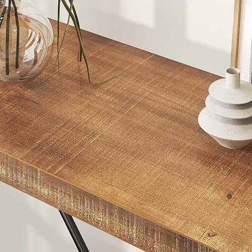 Miniatura 5 de HSH Estantería de madera maciza, estantería industrial Etagere de 6 niveles de alto y estantes de almacenamiento, resistente, rústico, grande,