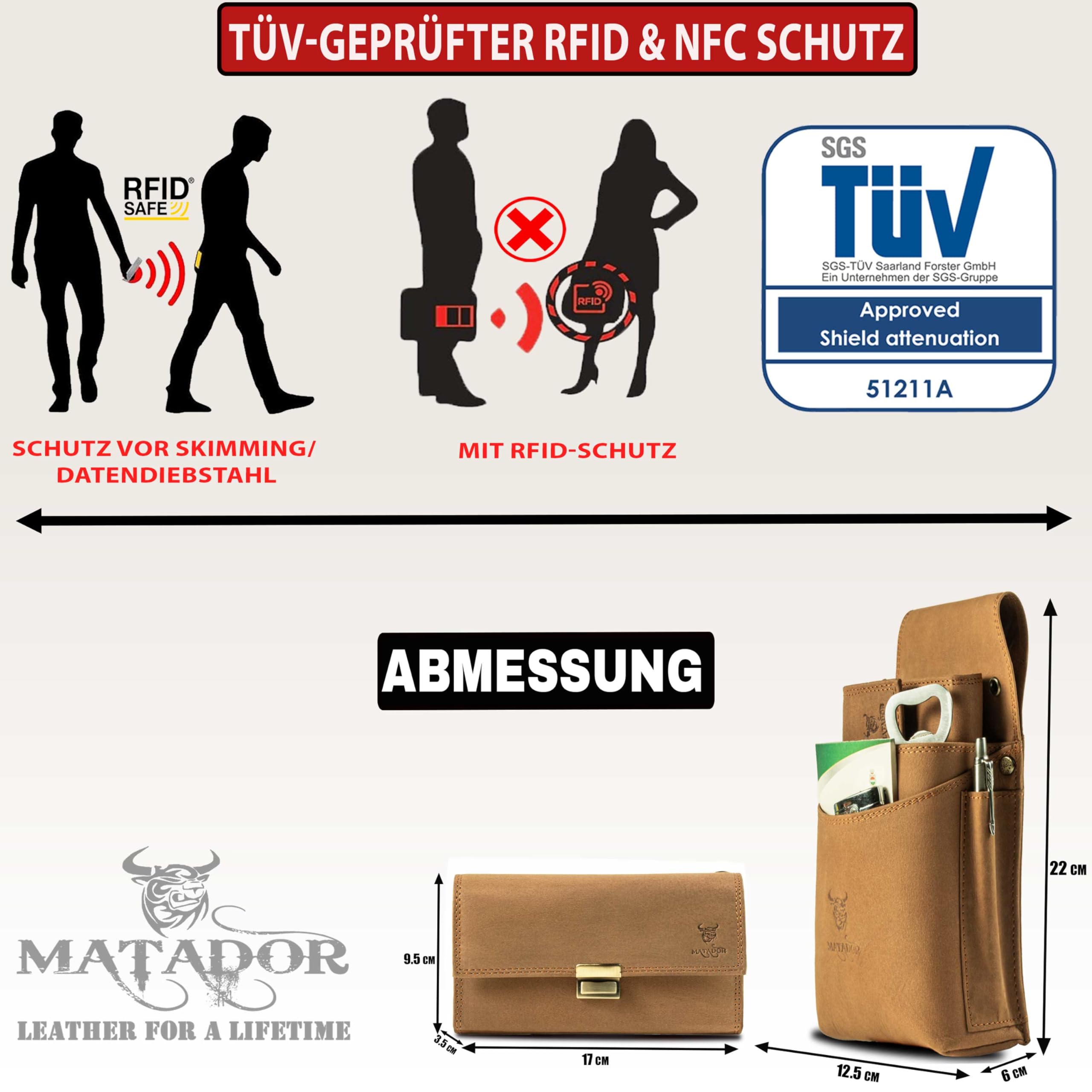 Matador Marca Portafoglio Cameriere in Pelle #VICIO, Marrone Chiaro