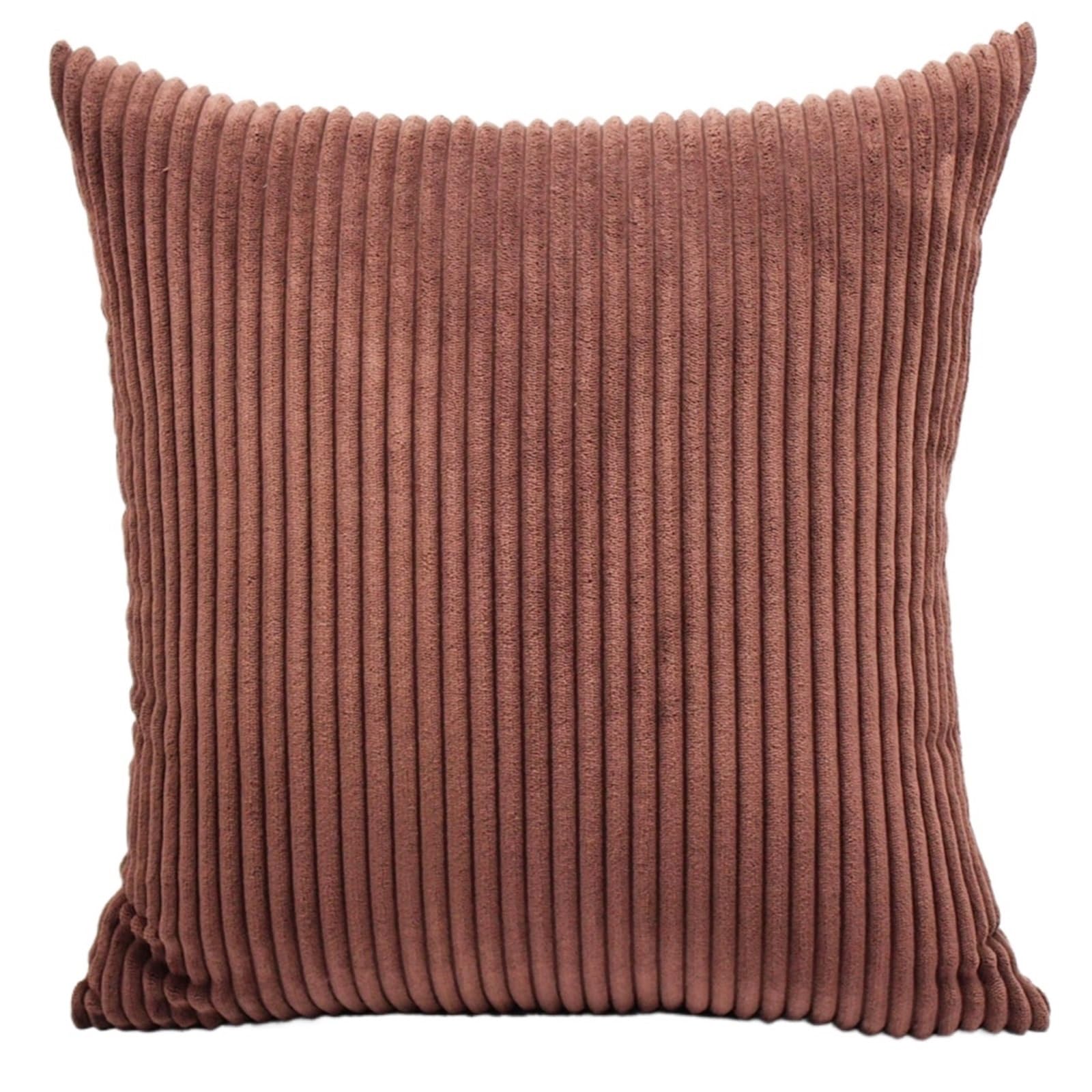 BFLCWSTD Cushion Covers Corduroy Striped Cushion Cover Suitable For Sofa Chair Car Pillow(Brown,50x70cm)