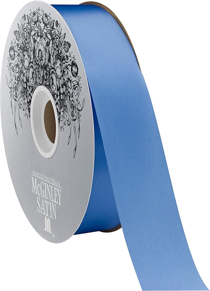 McGinley Mills 1.3" W Acetate Satin Ribbon, Columbia Blue