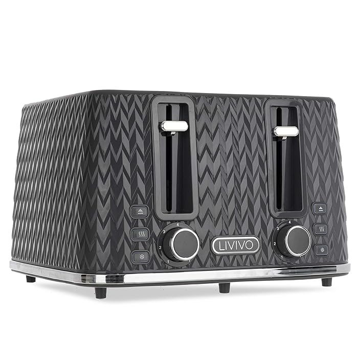 Buy LIVIVO Taurus 4 Slice Toaster Glossy Finish with Extra Wide Slots