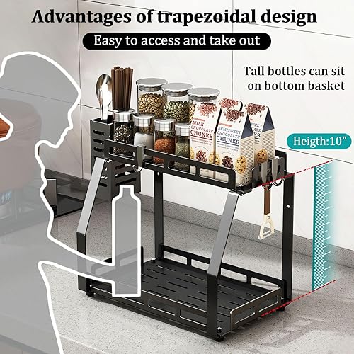 Miniatura 4 de Organizador de baño, organizador de tocador para baño, estante de almacenamiento de baño de 2 niveles para encimera o montaje en pared, estante de