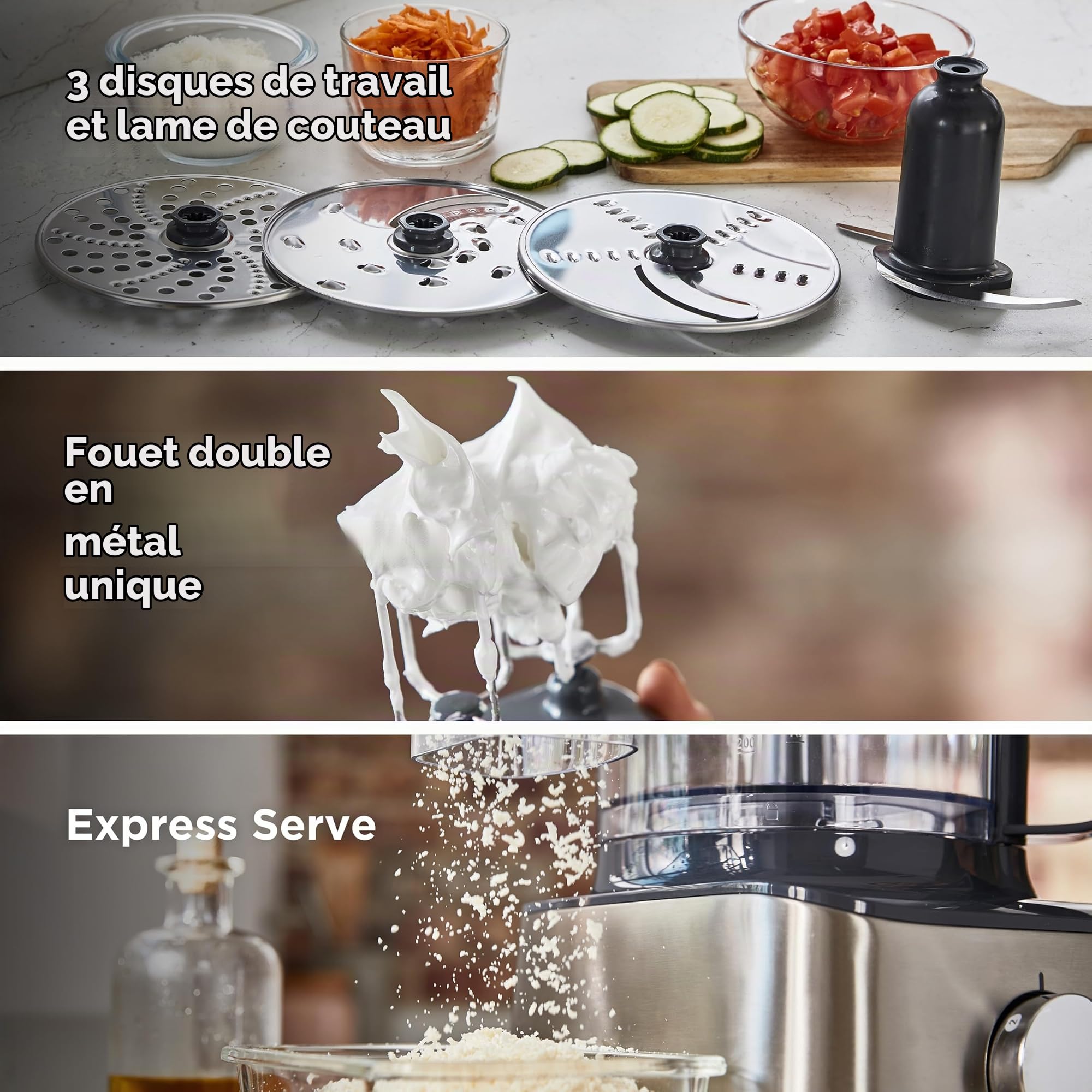 Kenwood Multipro Compact + FDM315SS Robot de cuisine compact, 2,1 l, balance intégrée, couteau en acier inoxydable, 4 disques de travail et 5 autres accessoires, boîtier en métal, 800 W, argenté