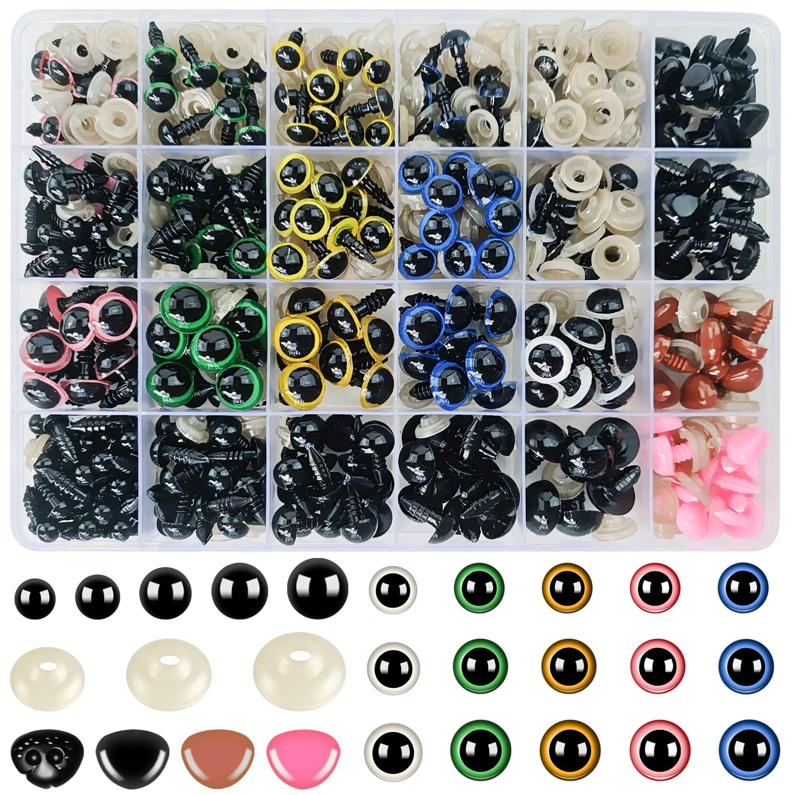 Infinity Hearts Veiligheidsogen / Amigurumi ogen Zwart 8-14mm - 20 sets