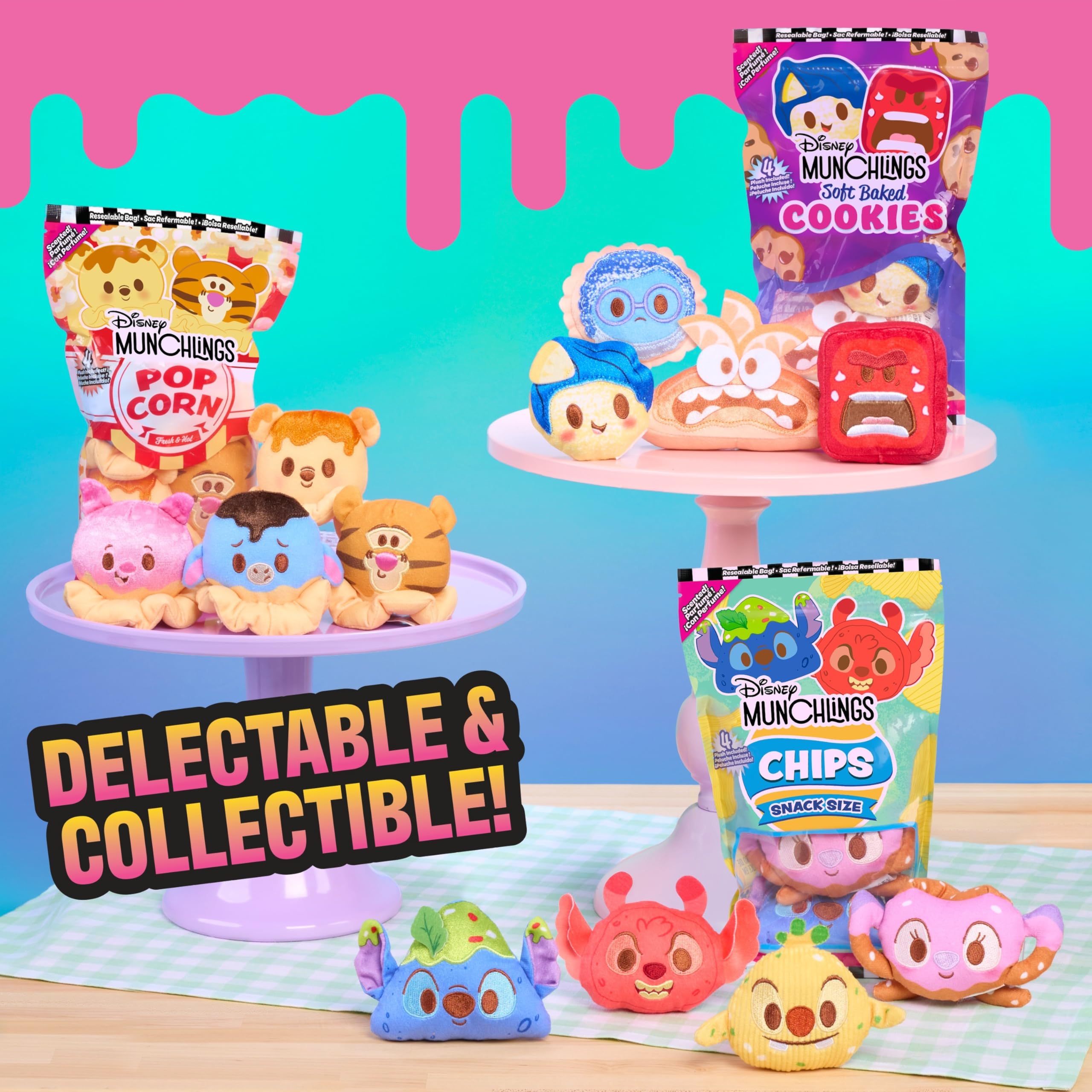 Just Play Munchlings Snack Pack en peluche – Cookies, jouets pour enfants à partir de 2 ans