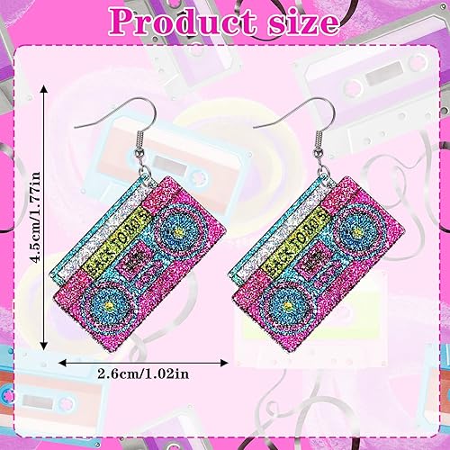 Miniatura 4 de Aretes de neón de los años 80 para mujer, aretes retro de los años 90, accesorios de los años 80 para mujeres, trajes de los años 90, decoraciones