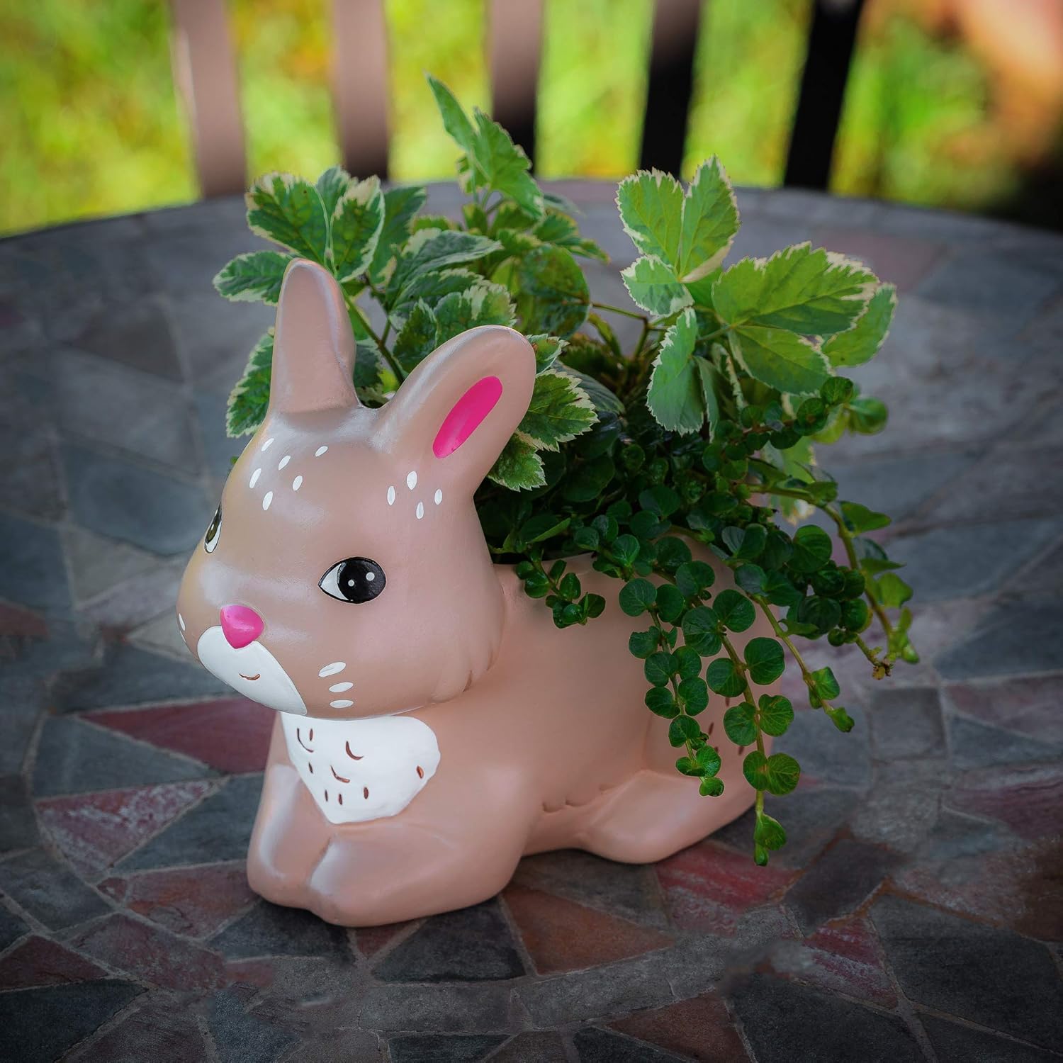 Bunny Pot - Rabbit Decor Planter - Women Flower Holder - Rabbit Figurine Decoration - Birthday Party Supplies Decorations Gift - Easter Decor Egg Idea