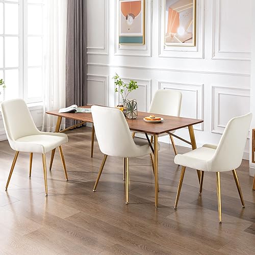 Sillas de comedor de terciopelo de mediados de siglo modernas sillas laterales con patas doradas para cocina y comedor, habitación de invitados,