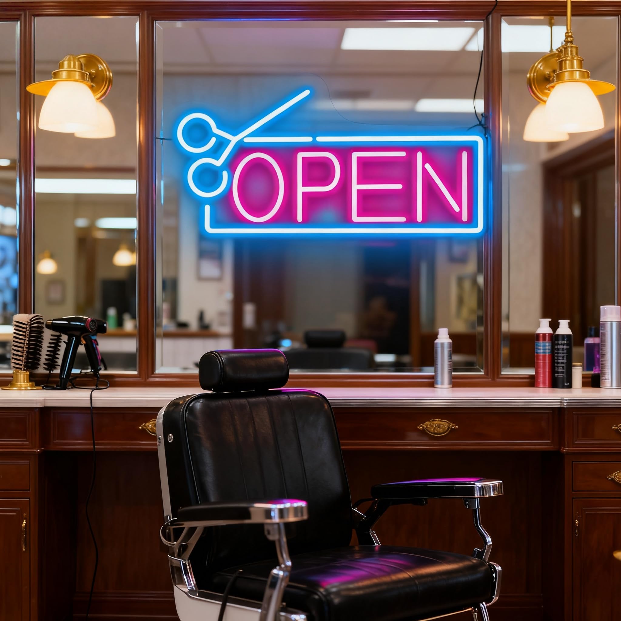 Open LED Neon Sign,Hair Salon Openning Sign,Welcome Sign For Salons,Wall Decoration,Led Art,Barber Shop Neon Night Lights,Personalized Gifts - Image 2