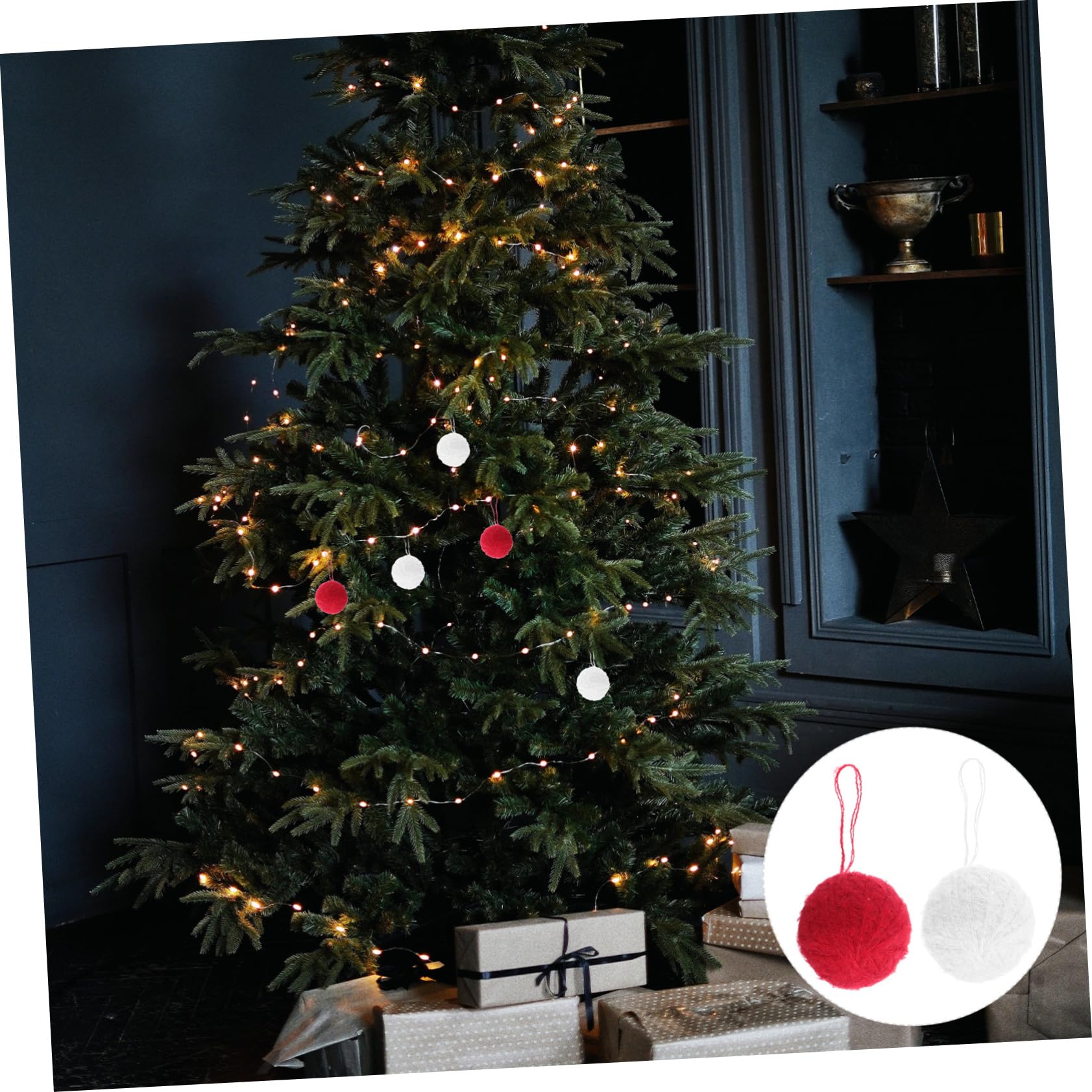 Alipis 3 Sätze Wollknäuel Weihnachtsbasteln Weihnachts Basteln DIY Weihnachtskugeln Festonlicht Weihnachtsschrankdekoration Hängende Bälle Weihnachtsbaumschmuck Garn Rot 10 Stück * 3