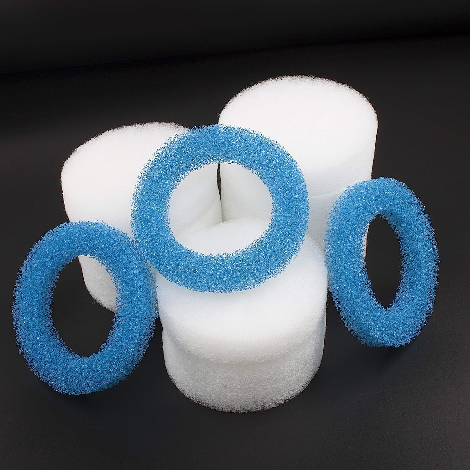 Fein und Blau Filterschwamm Passend für Eheim 2616320 Ecco Pro 130/200/300(3 Blau + 12 Weiß)