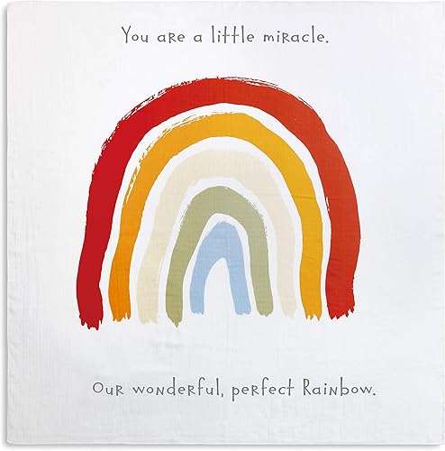 DEMDACO Little Miracle Perfect Rainbow - Manta para envolver fotos infantiles (47 x 47 pulgadas)