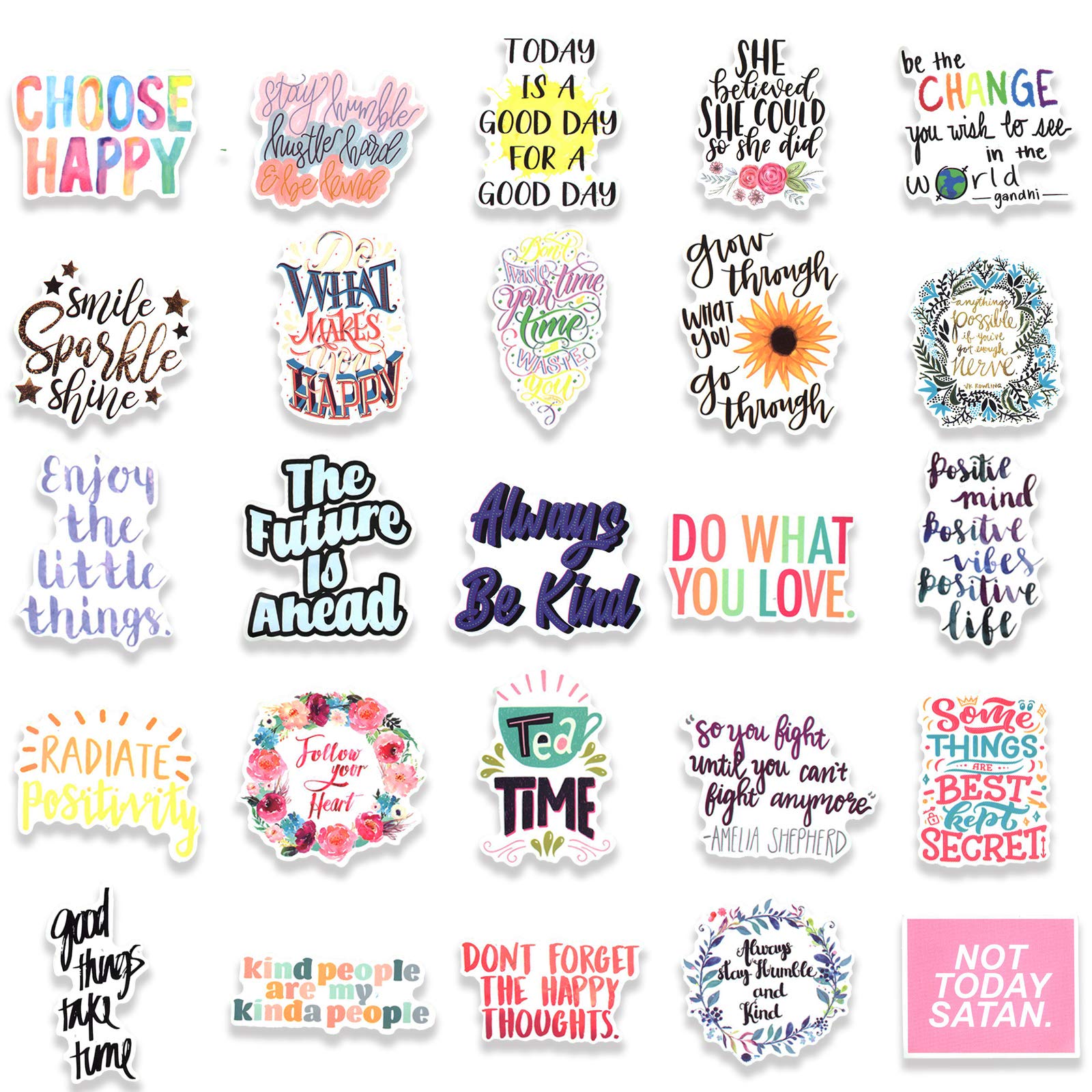 50pcs Inspirational Stickers for Laptop, Motivational Quotes Decals for